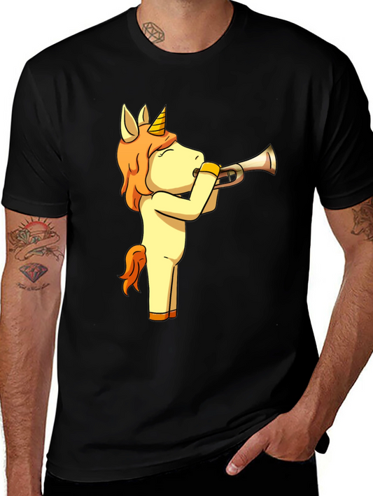 Unicorn Trumpet T-Shirt - Black Cotton Tee