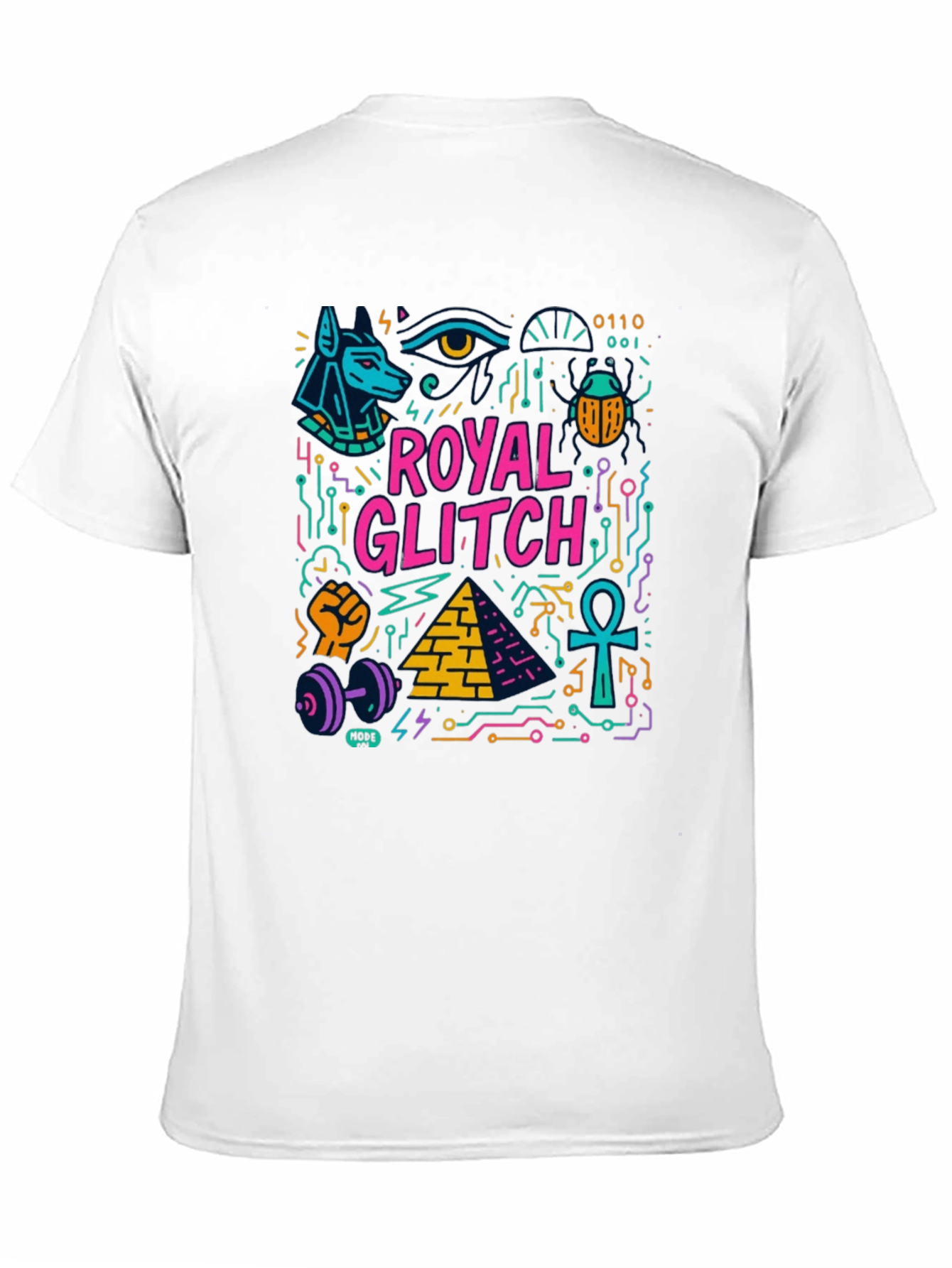 Royal Glitch Graphic Print T-Shirt - Modern Egypt