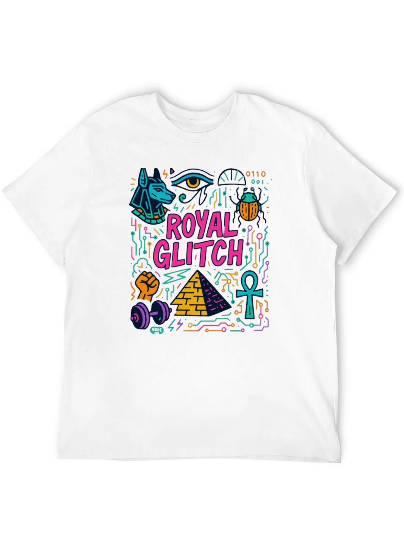 Royal Glitch Graphic Print T-Shirt - Modern Egypt