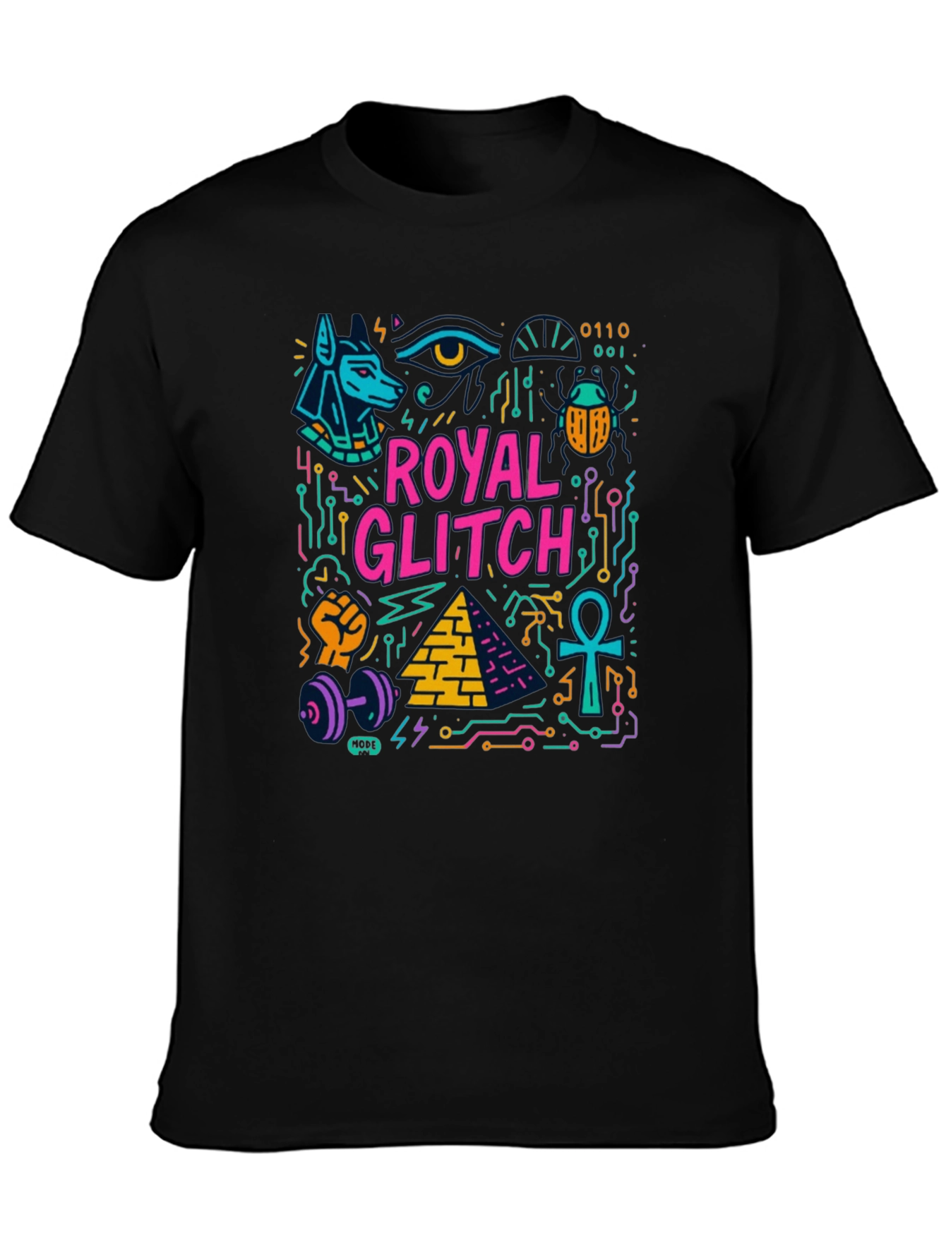Royal Glitch Graphic Print T-Shirt - Modern Egypt