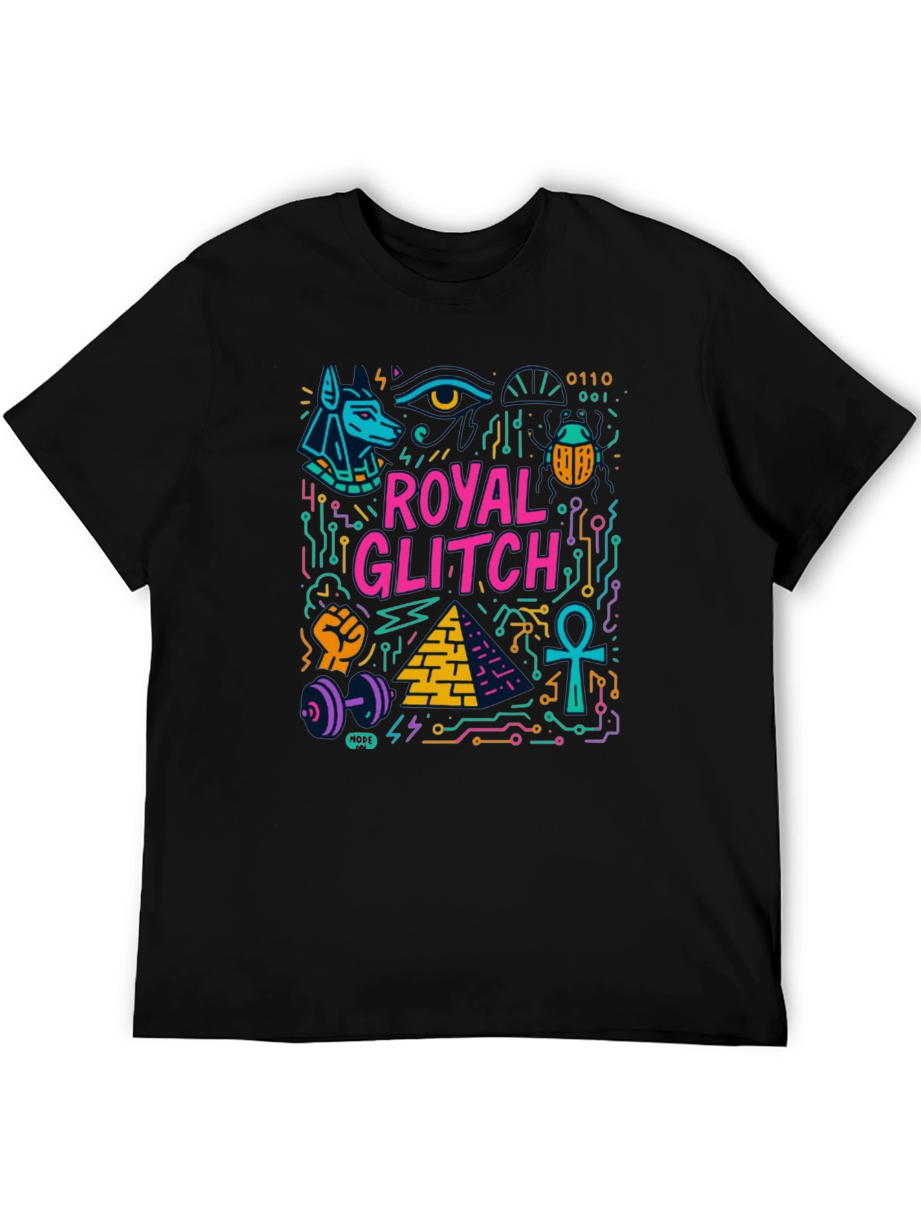 Royal Glitch Graphic Print T-Shirt - Modern Egypt