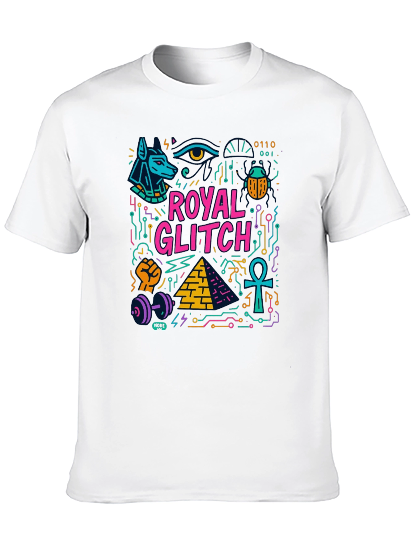 Royal Glitch Graphic Print T-Shirt - Modern Egypt