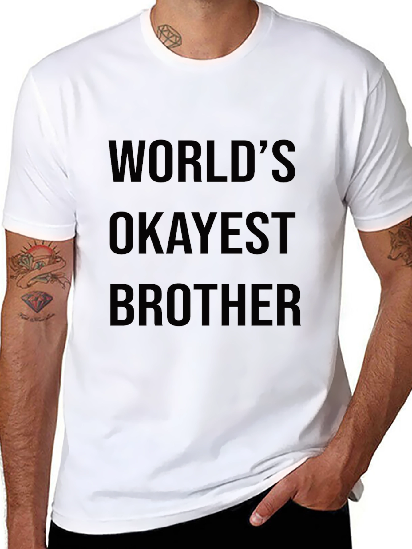 Worlds Okayest Brother T-Shirt - Funny Novelty Tee