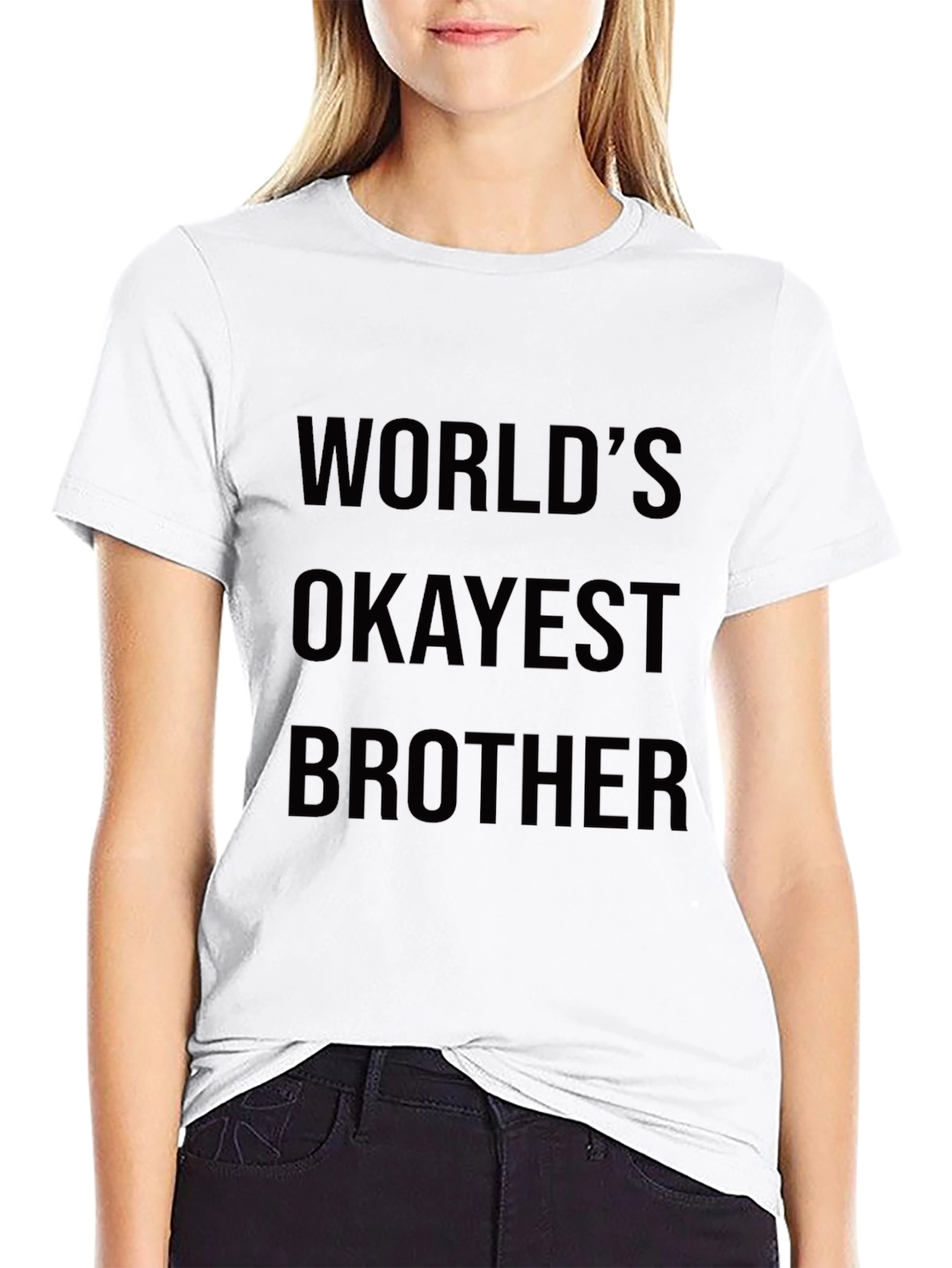 Worlds Okayest Brother T-Shirt - Funny Novelty Tee