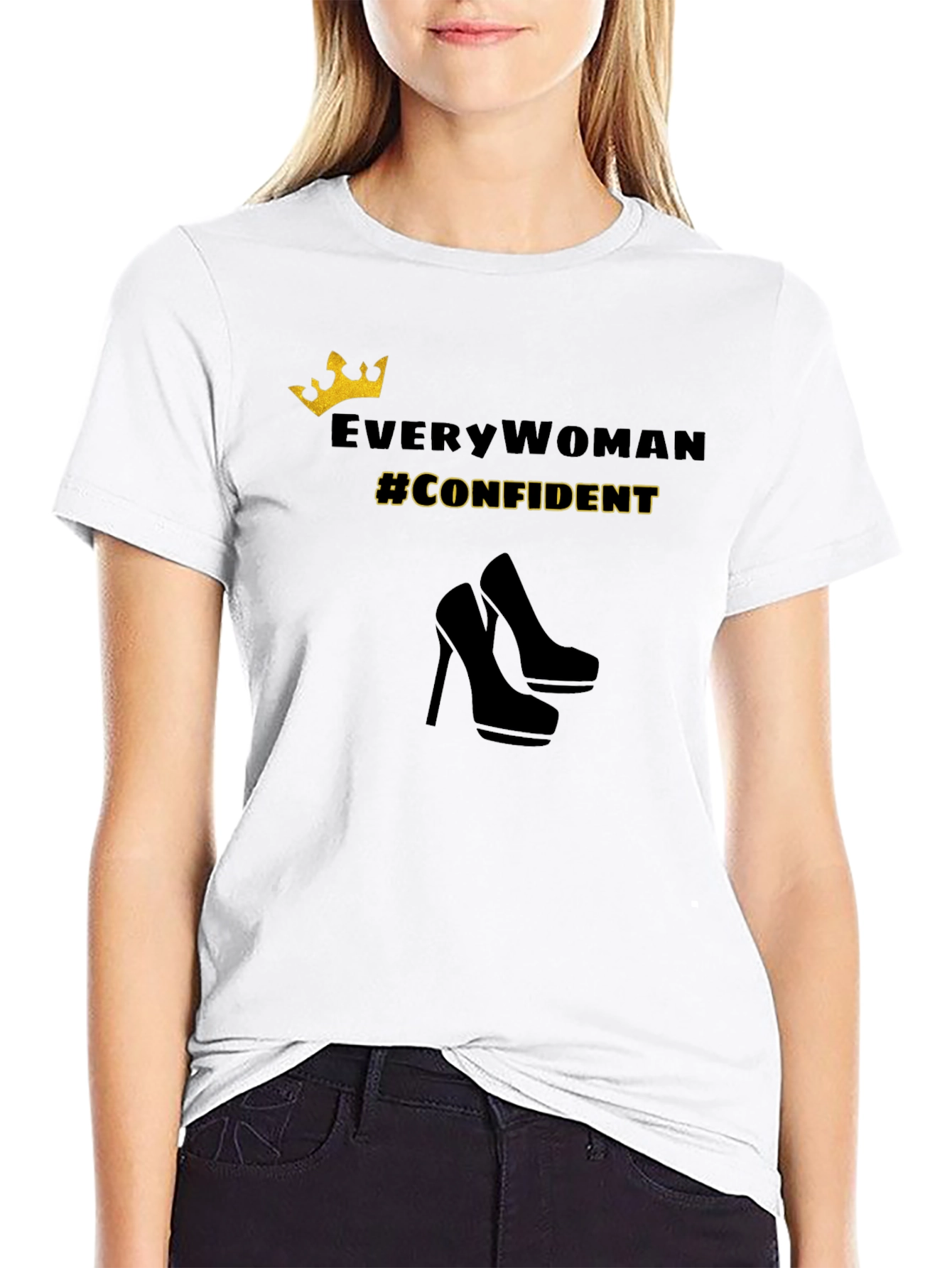 Confident Woman Graphic Tee - Stylish Empowerment Shirt