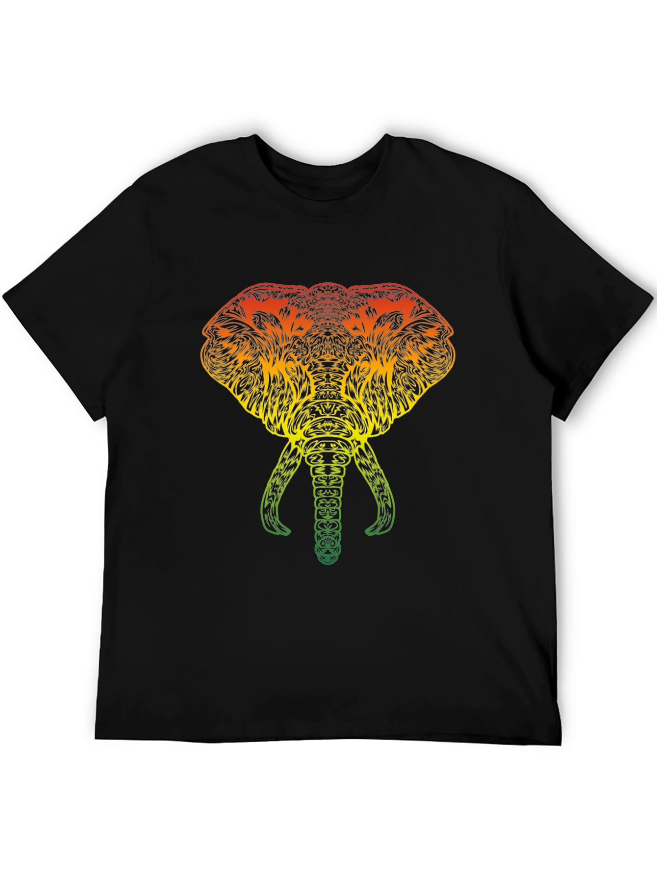 Rasta Elephant Graphic Tee - Black