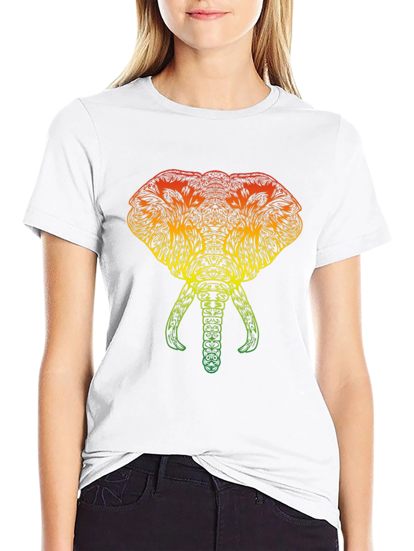 Rasta Elephant Graphic Tee - Black