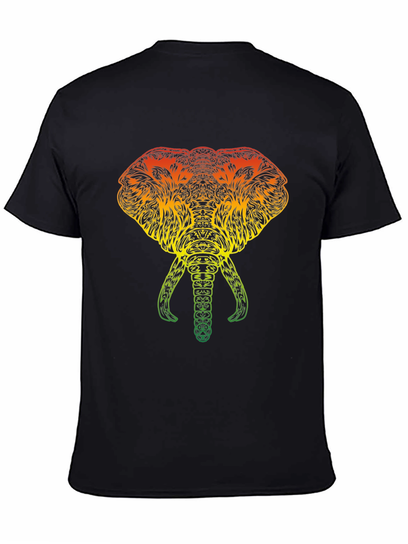 Rasta Elephant Graphic Tee - Black