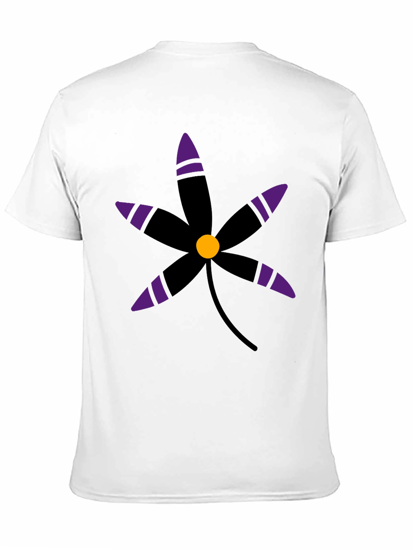 Black T-Shirt with Graphic Flower Print