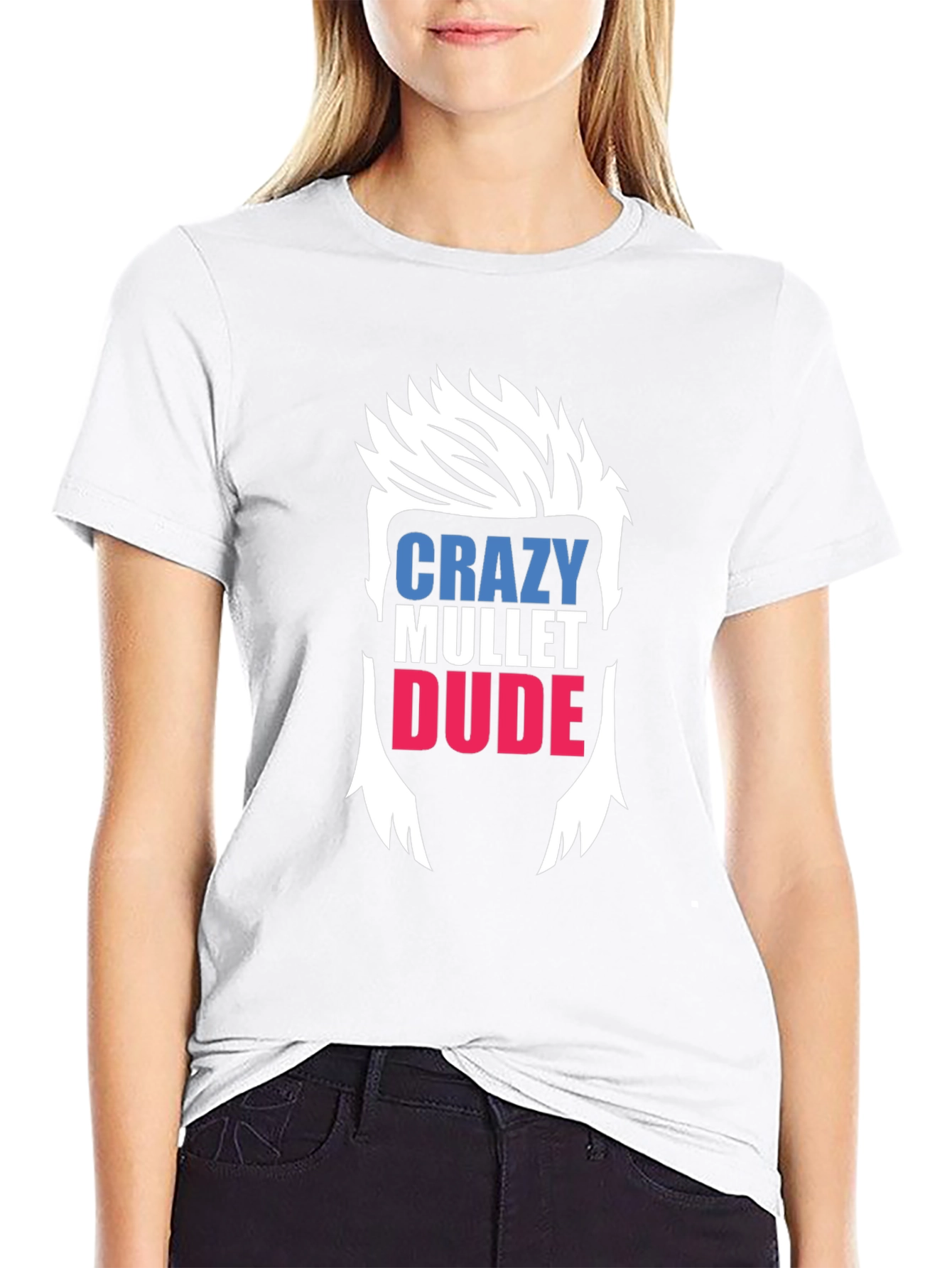 Crazy Mullet Dude Graphic T-Shirt