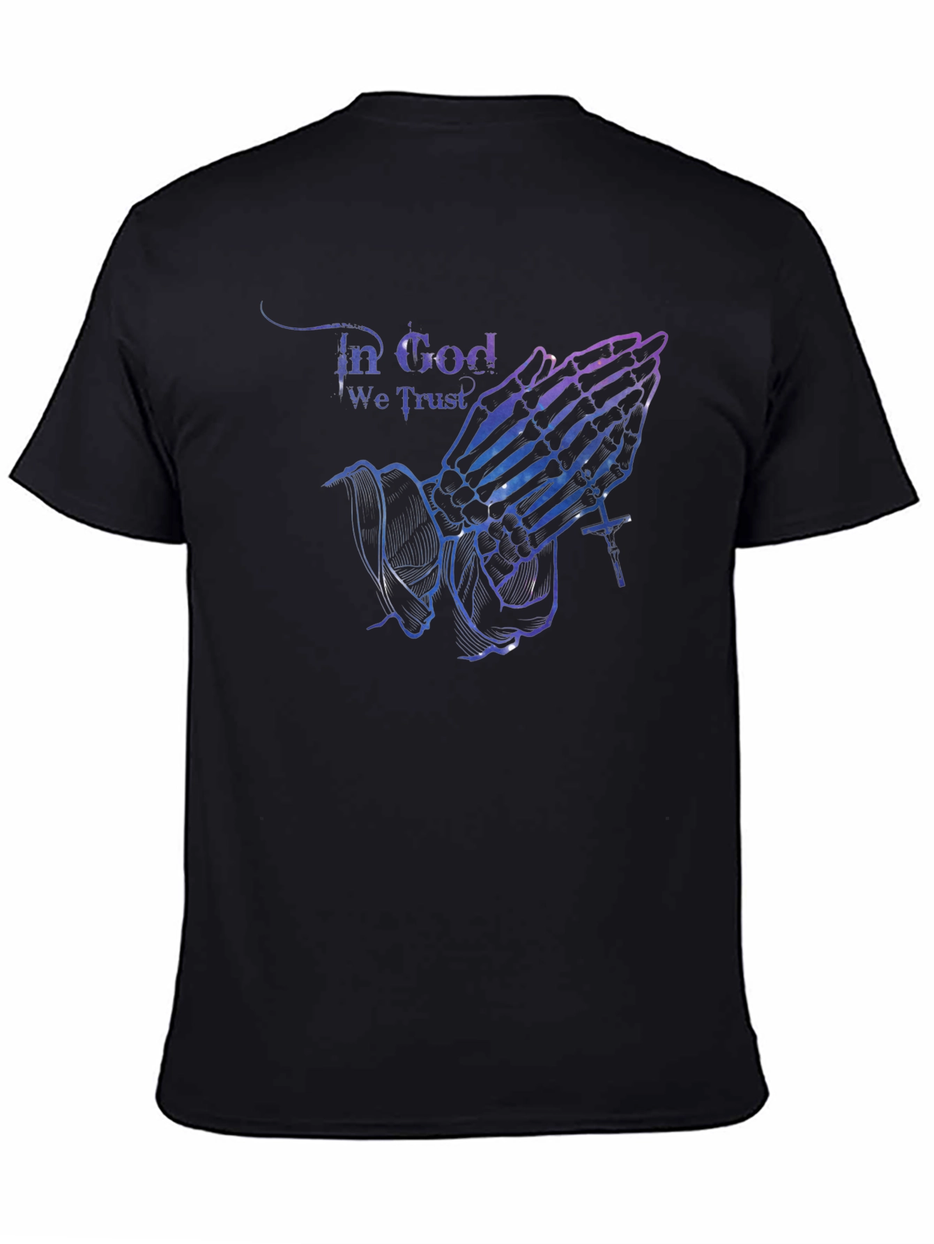 In God We Trust Skeleton Hands Black T-Shirt