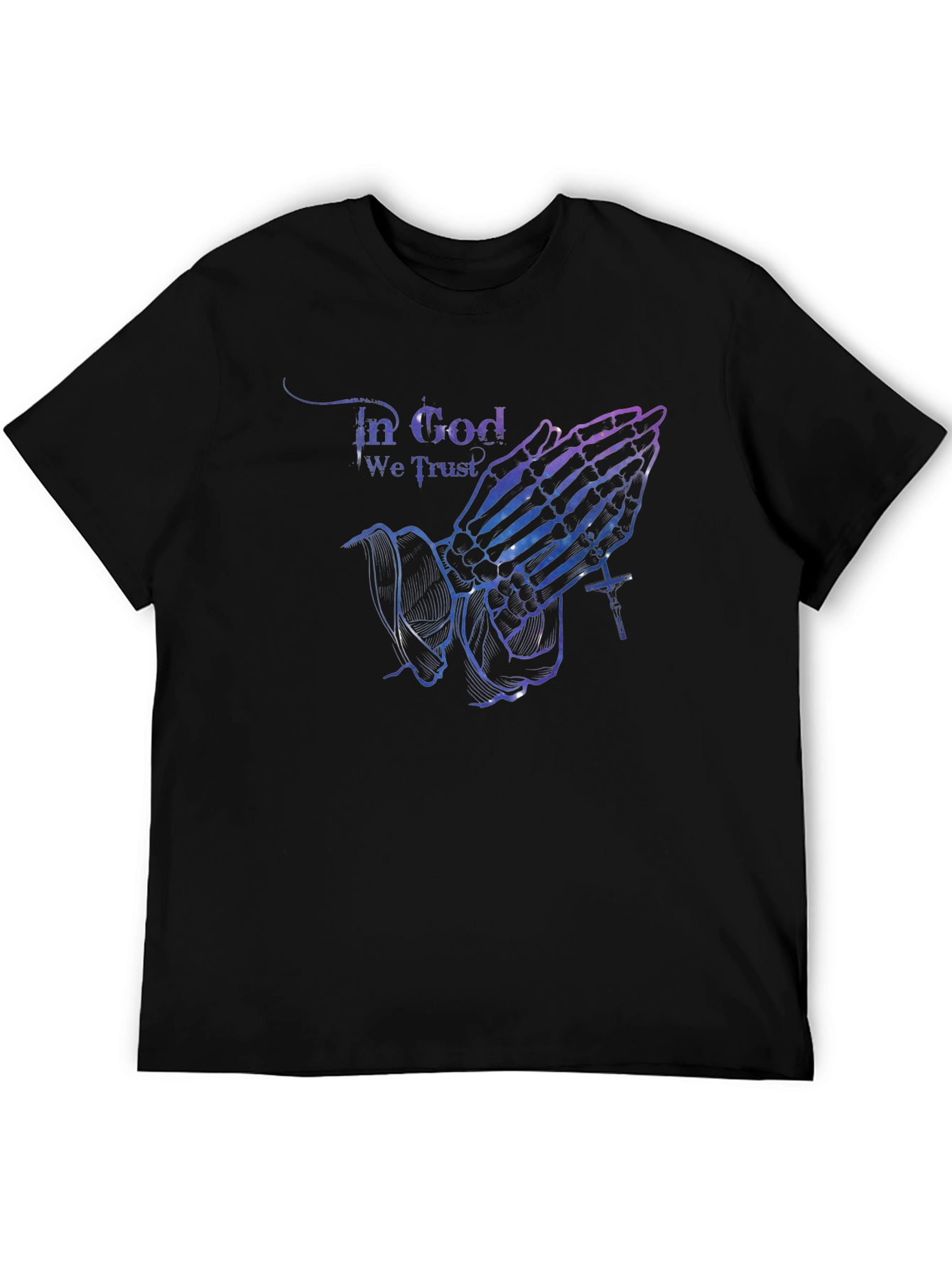 In God We Trust Skeleton Hands Black T-Shirt