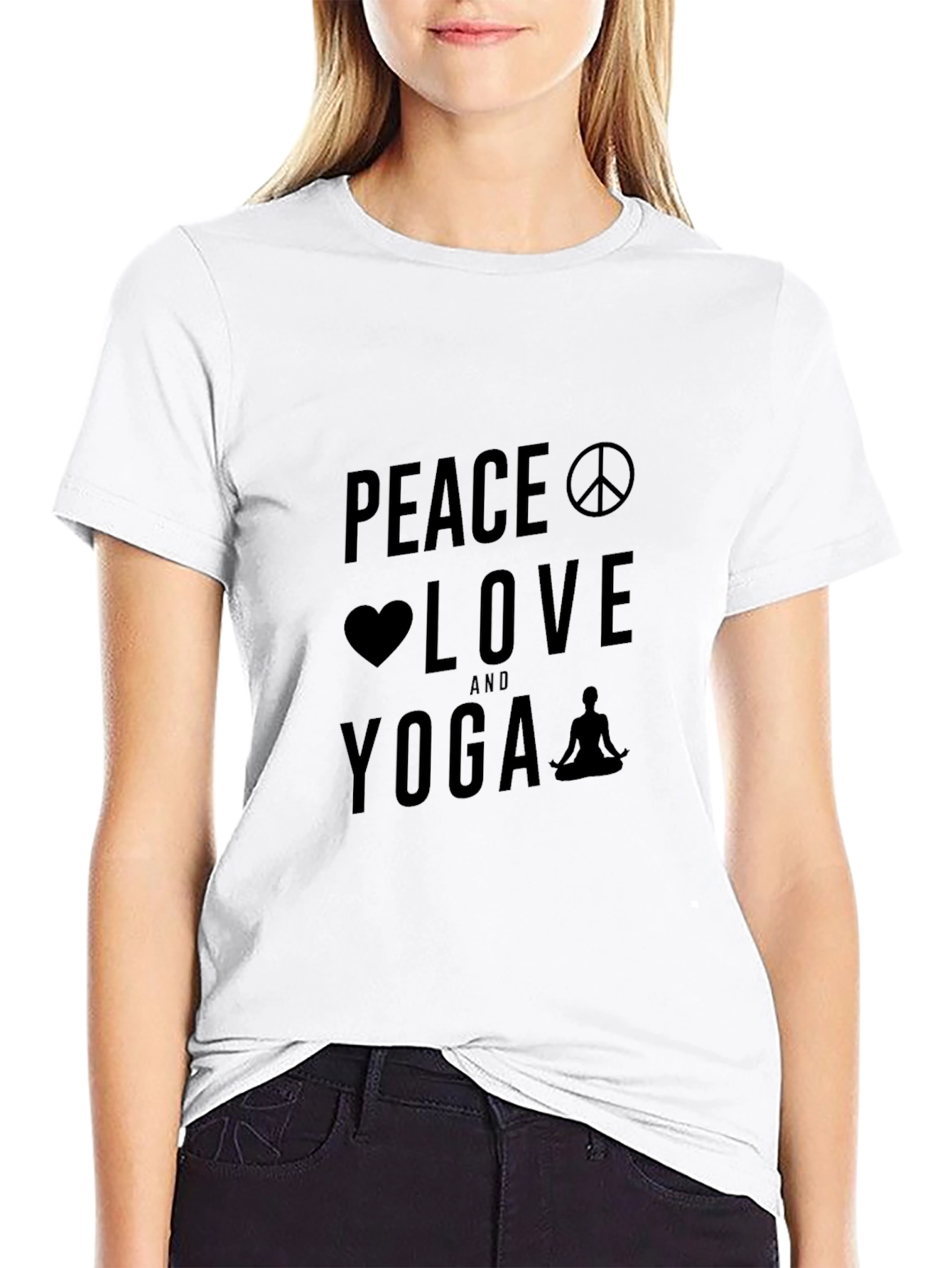 Peace Love Yoga Graphic T-Shirt