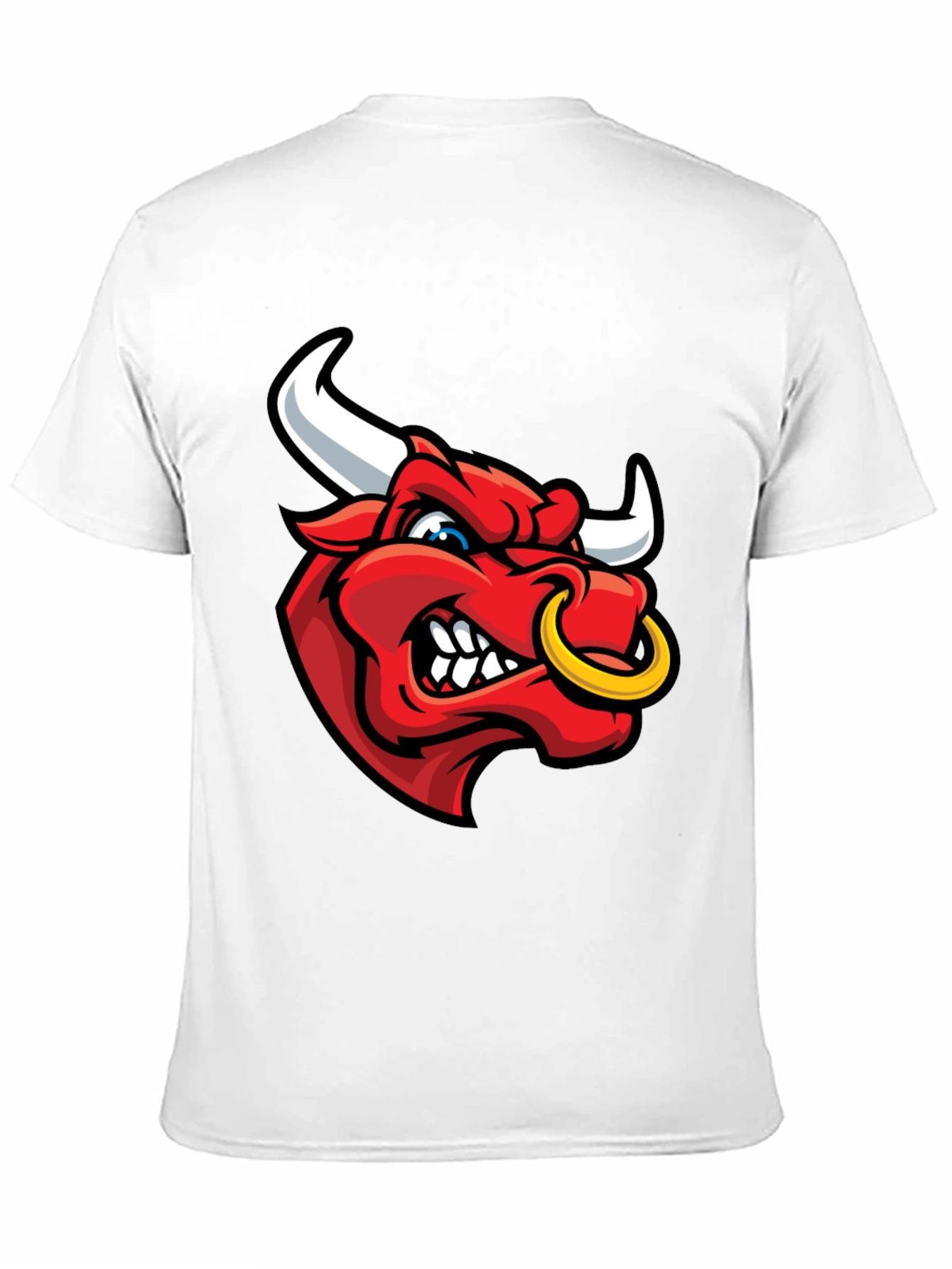 Mens Black T-Shirt with Red Bull Graphic