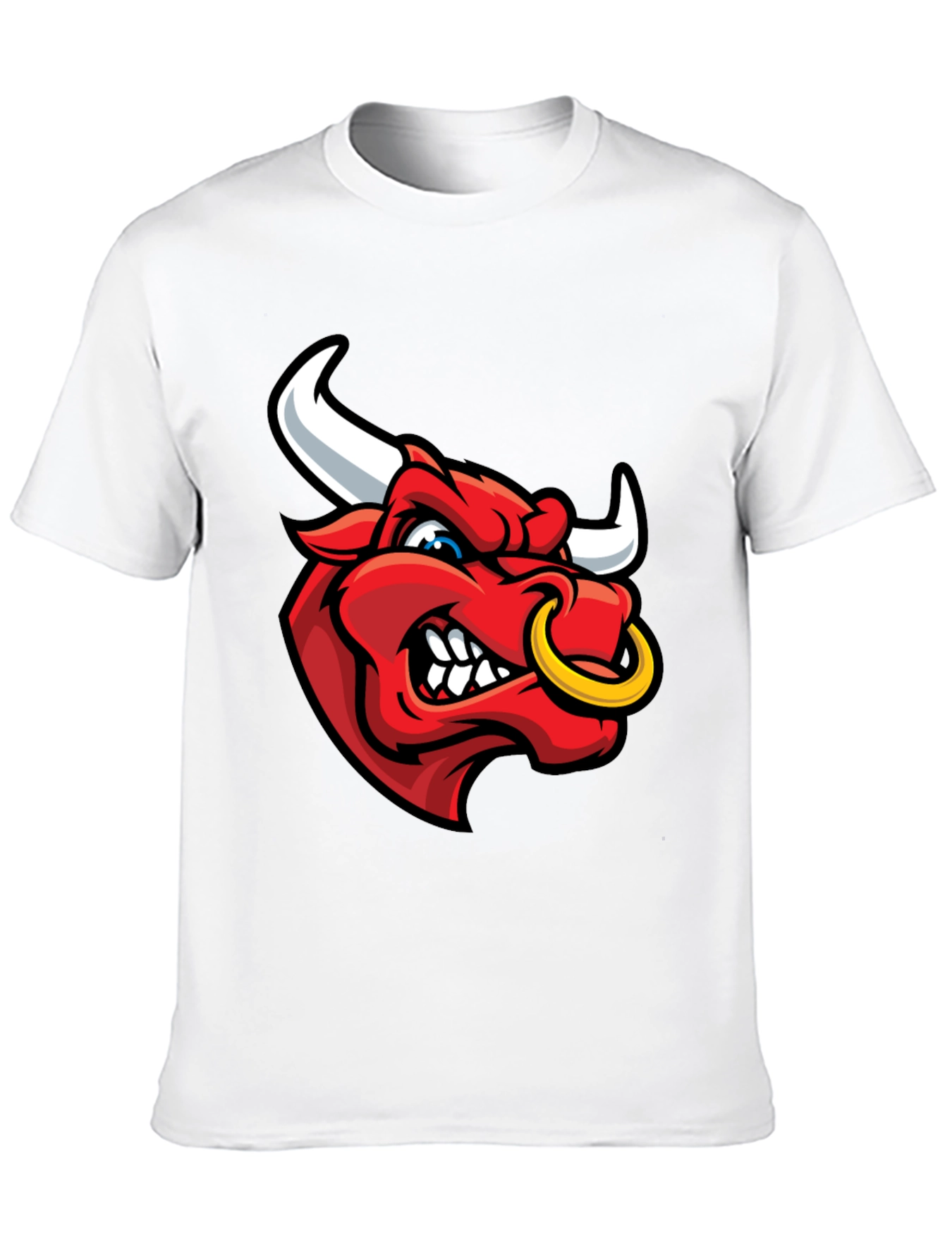 Mens Black T-Shirt with Red Bull Graphic