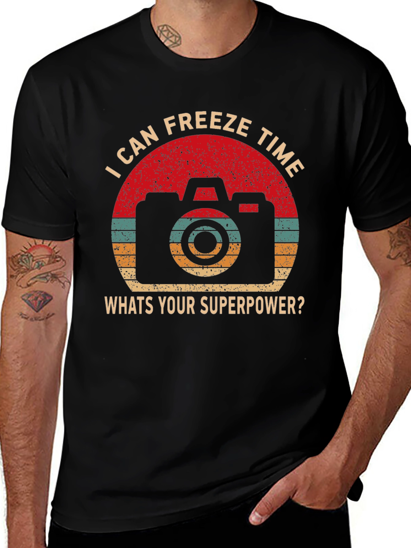 Freeze Time Camera Graphic T-Shirt