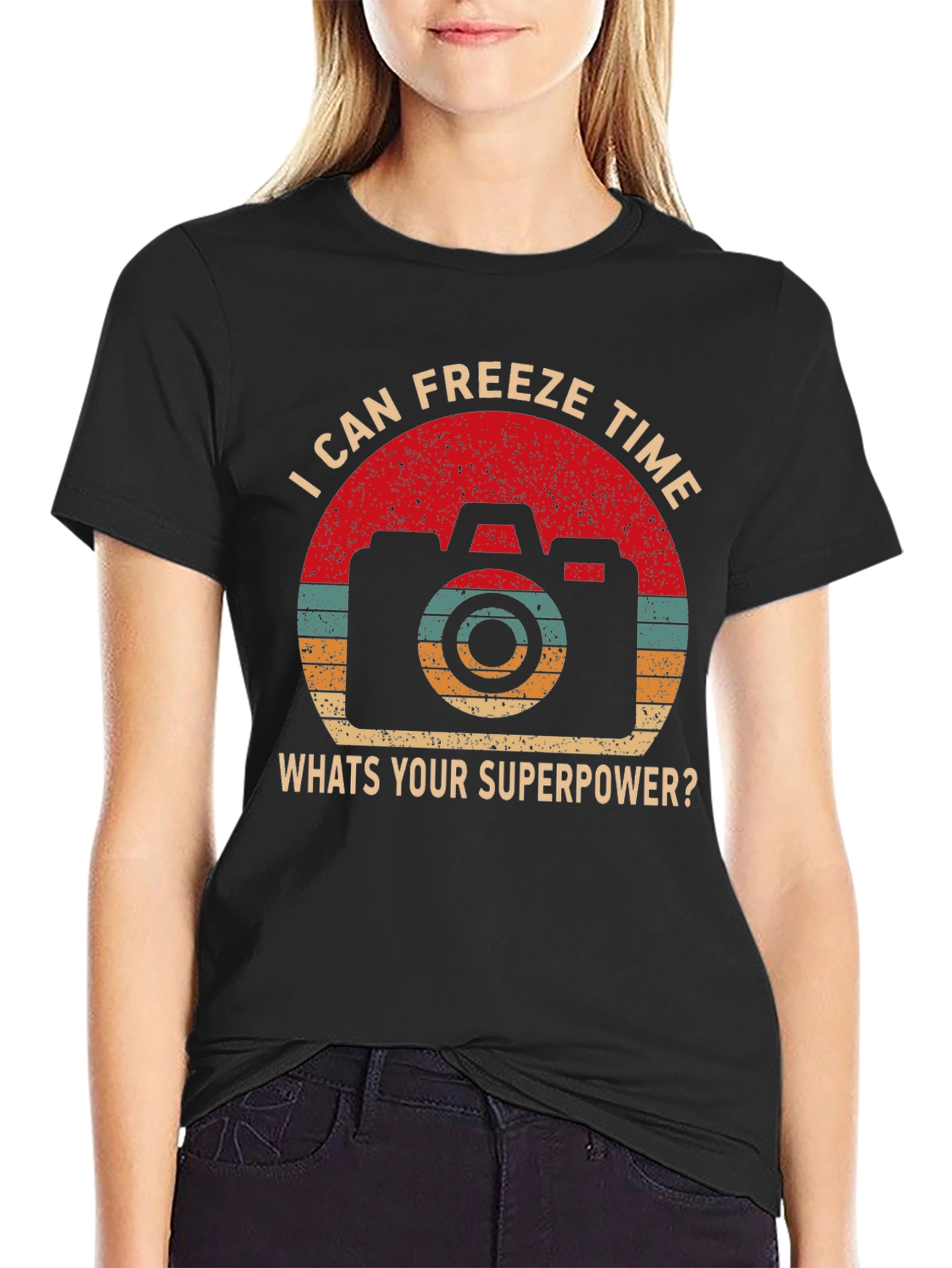 Freeze Time Camera Graphic T-Shirt