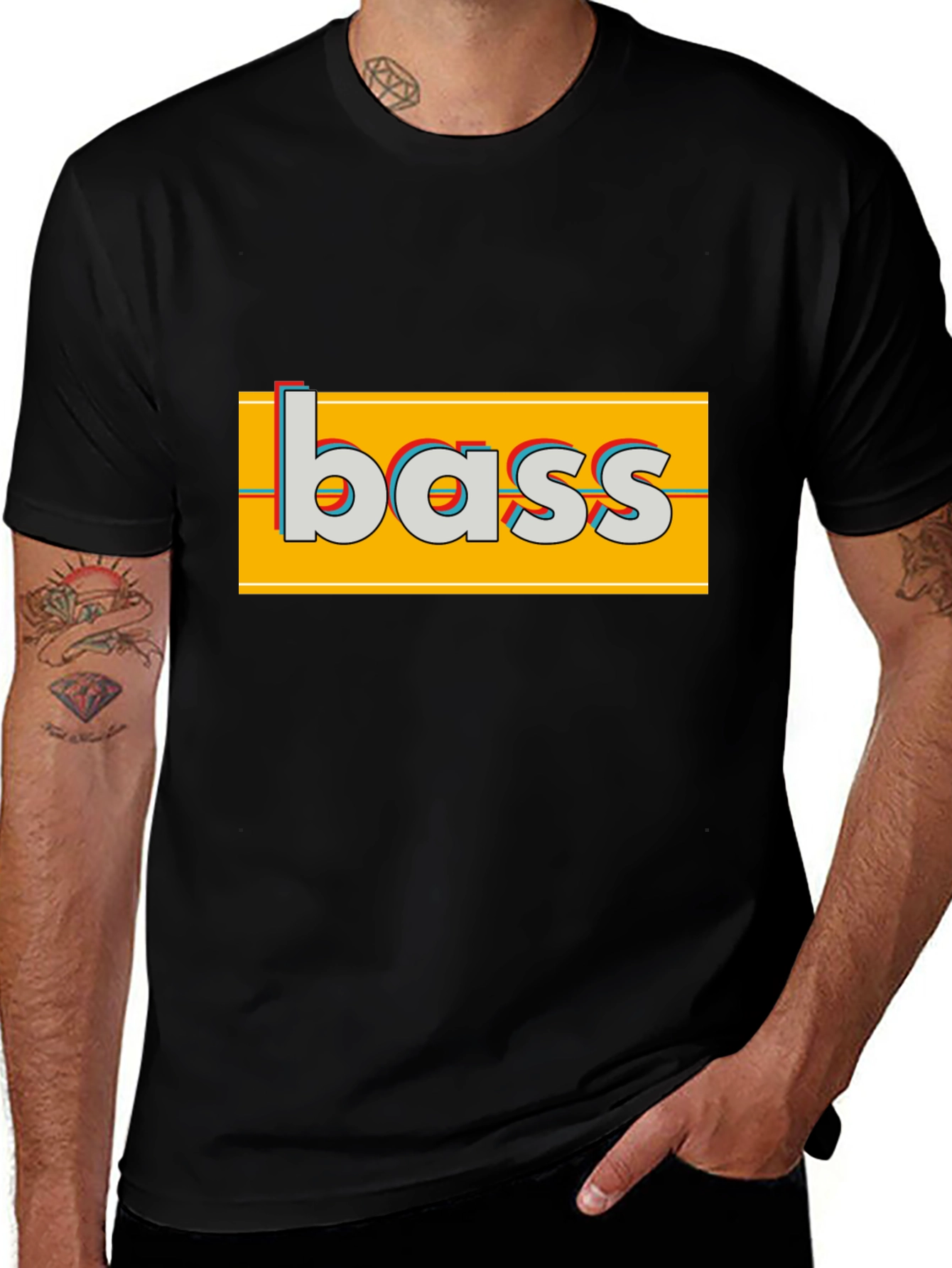 Bass Graphic T-Shirt - Retro Style