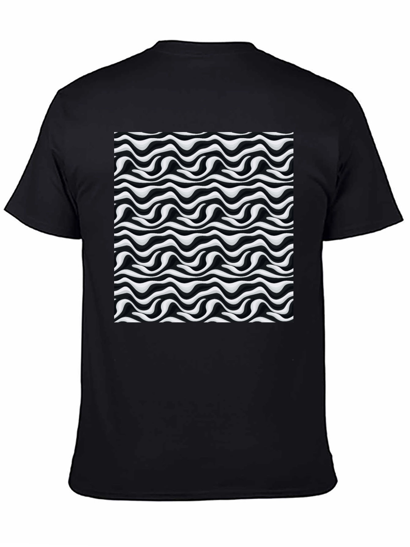 Abstract Wave Black T-Shirt