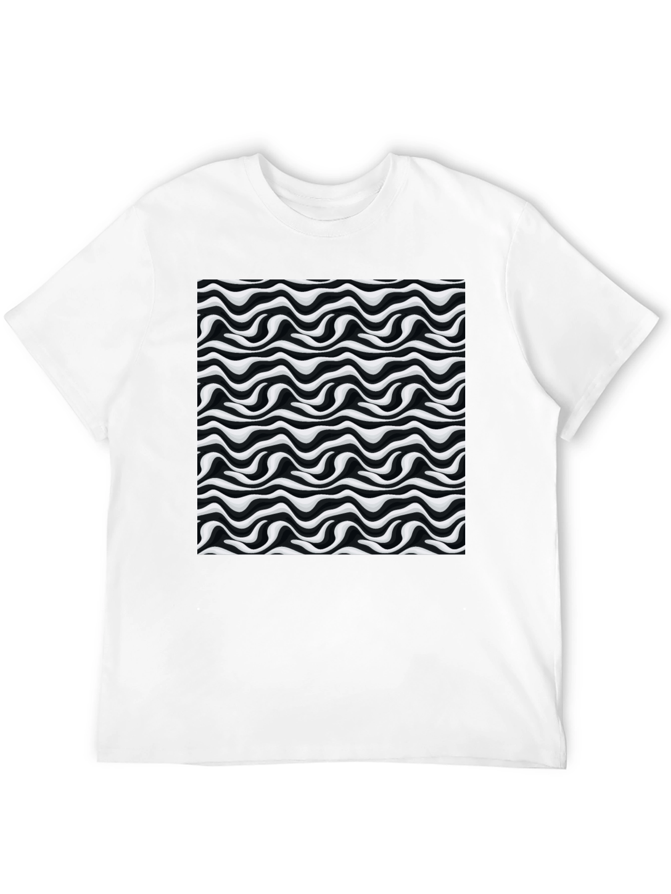 Abstract Wave Black T-Shirt