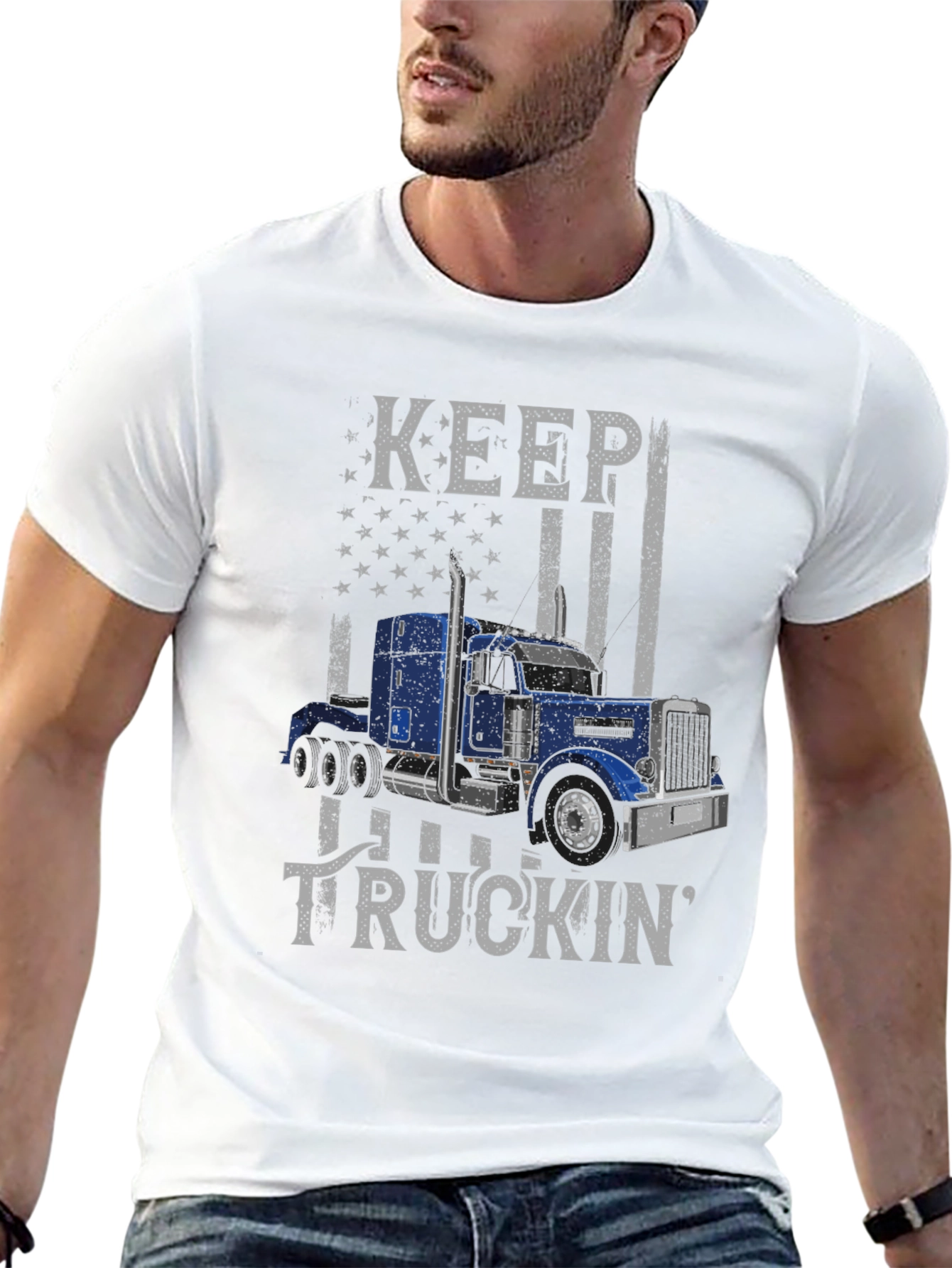 Keep Truckin Graphic Tee - USA Flag