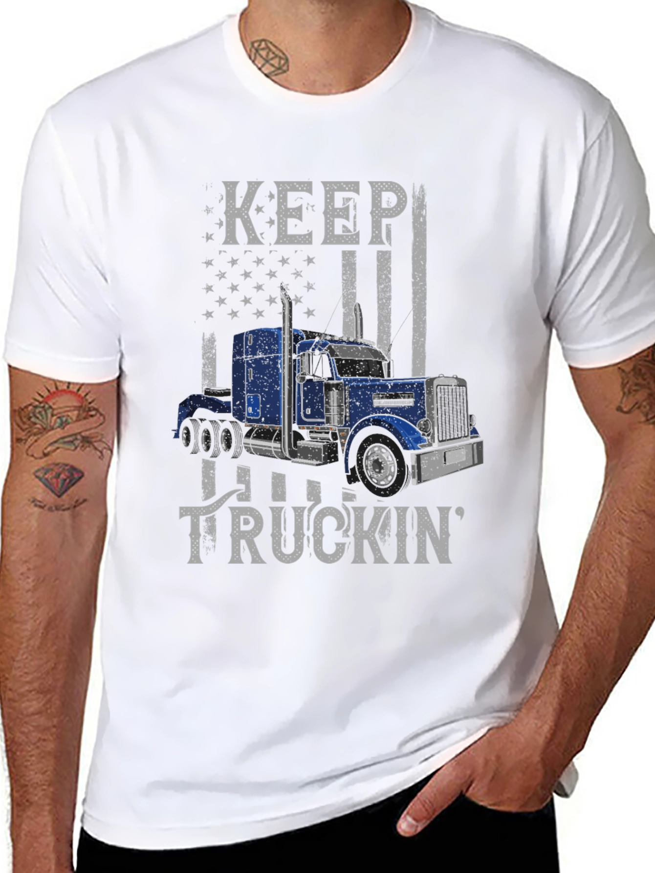 Keep Truckin Graphic Tee - USA Flag