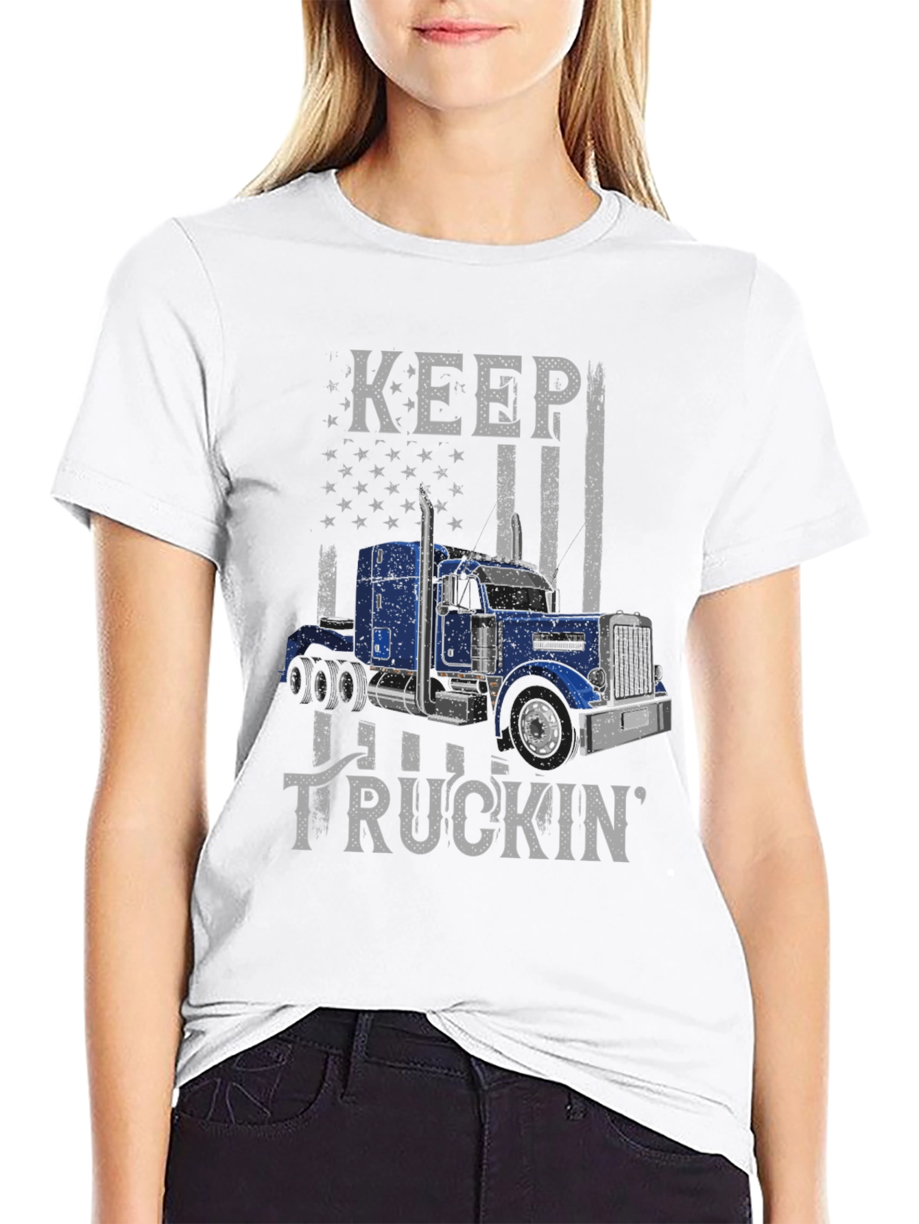 Keep Truckin Graphic Tee - USA Flag