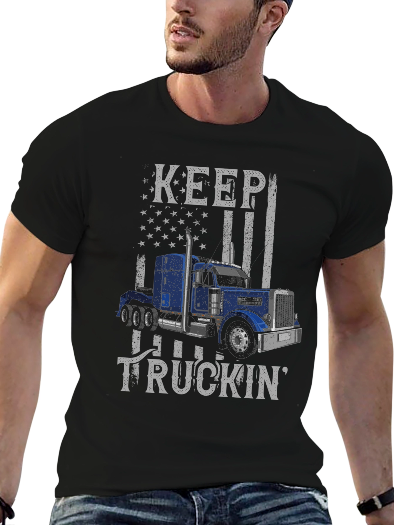 Keep Truckin Graphic Tee - USA Flag