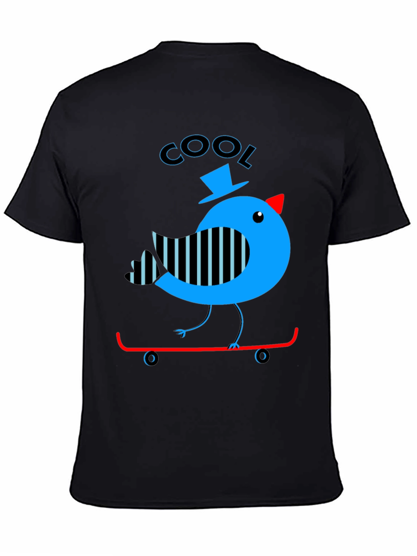 Cool Bird on Skateboard Graphic Tee