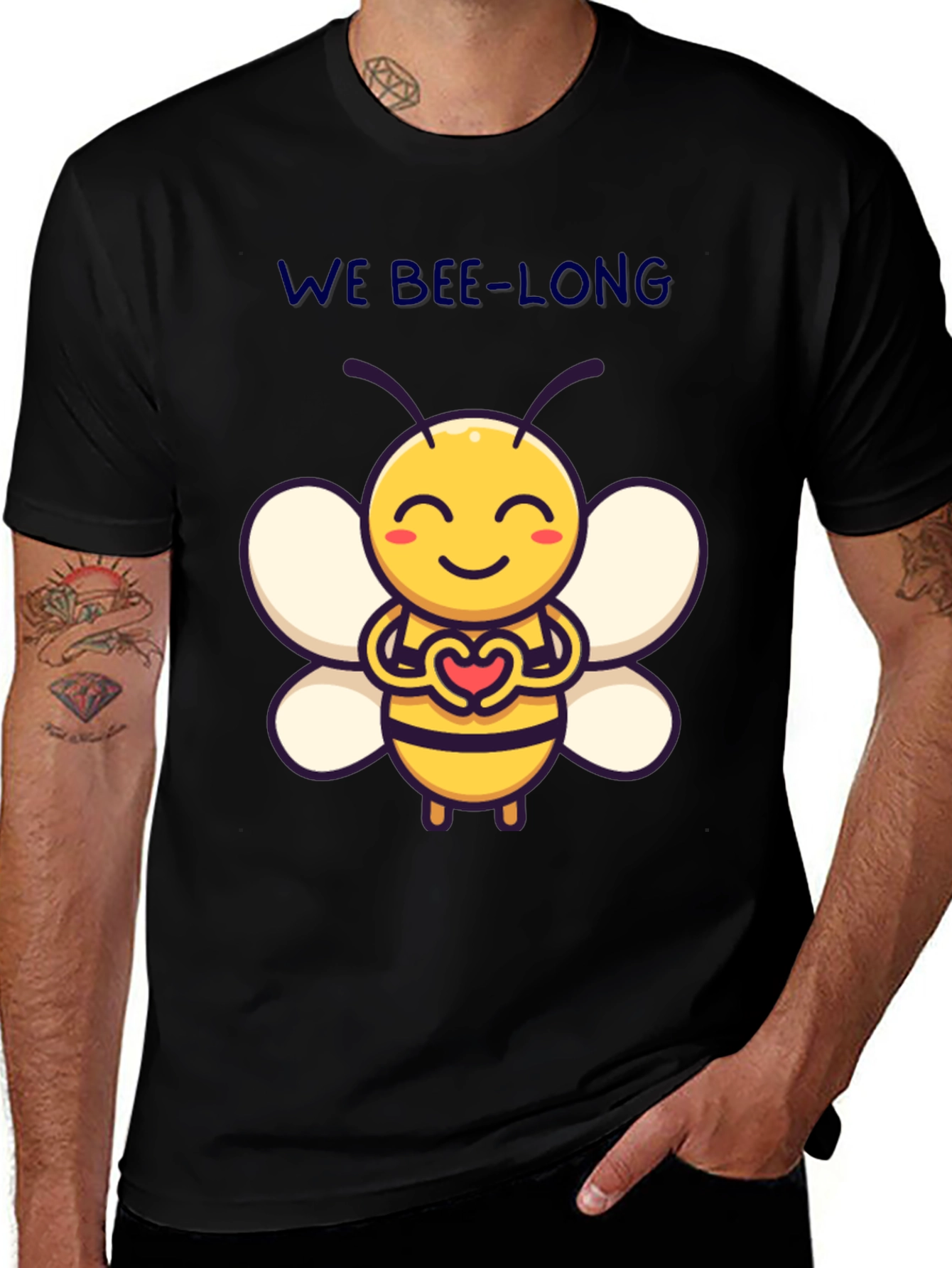 We Bee-Long Cute Bee Graphic T-Shirt