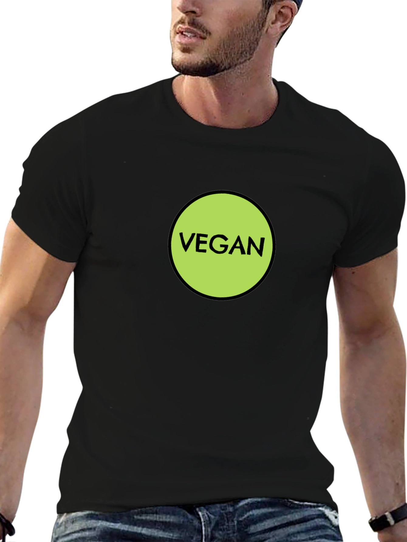 Vegan Statement T-Shirt - Black Cotton Tee