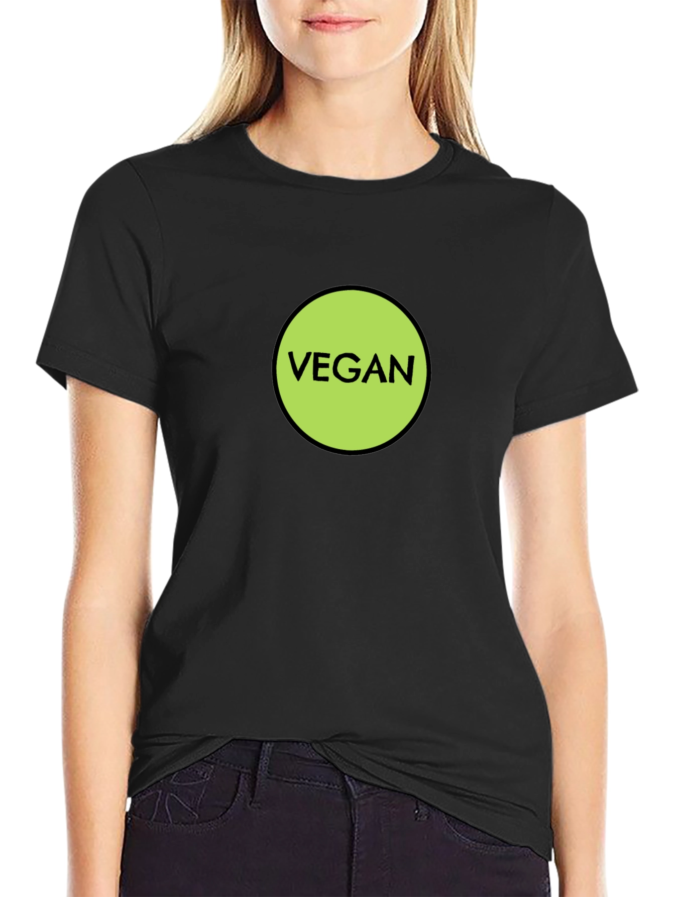 Vegan Statement T-Shirt - Black Cotton Tee