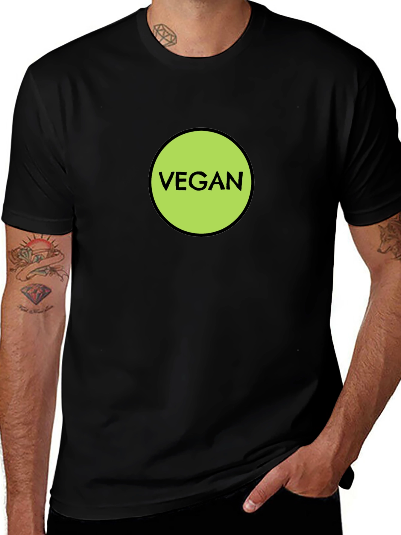 Vegan Statement T-Shirt - Black Cotton Tee