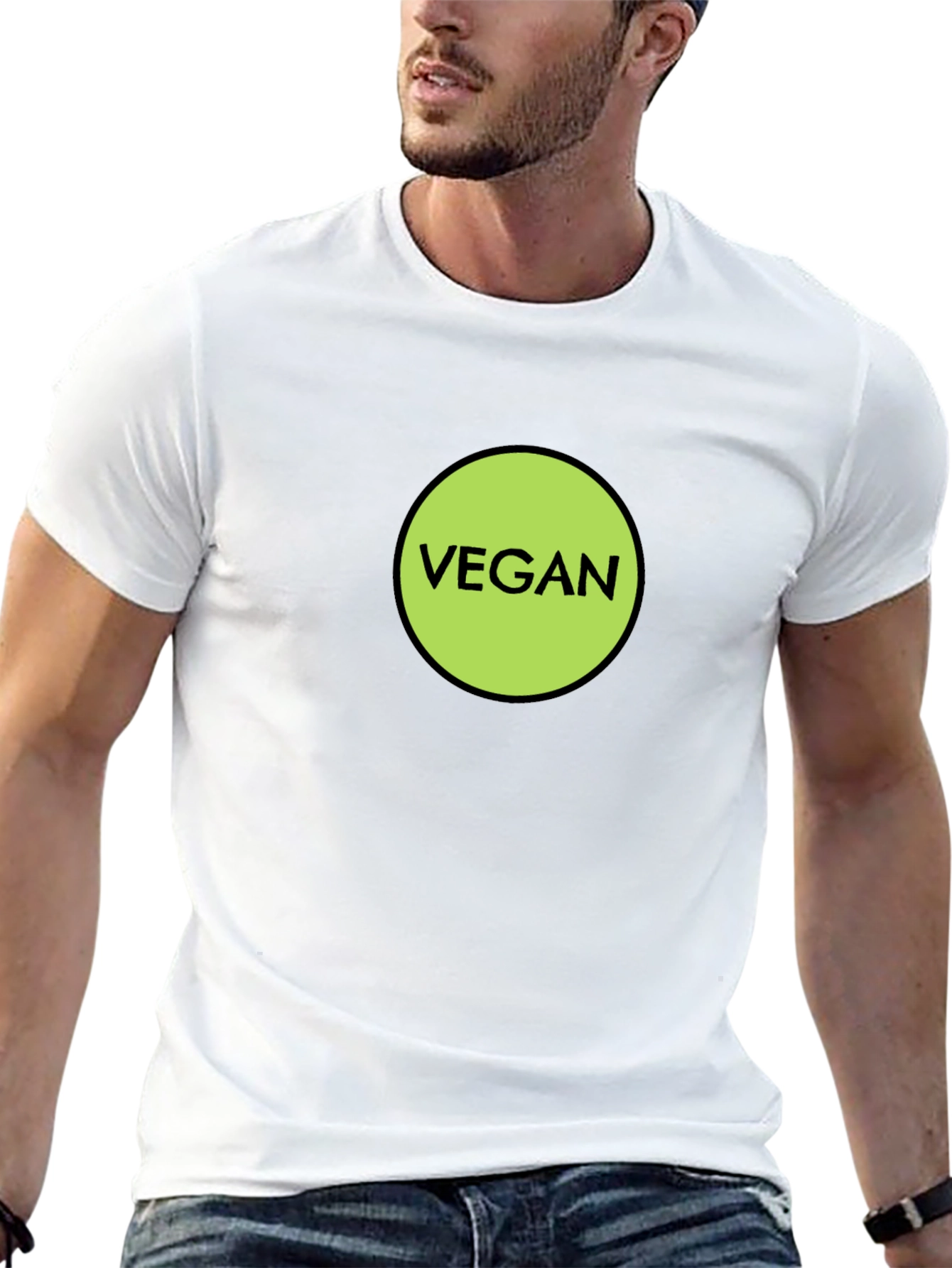 Vegan Statement T-Shirt - Black Cotton Tee