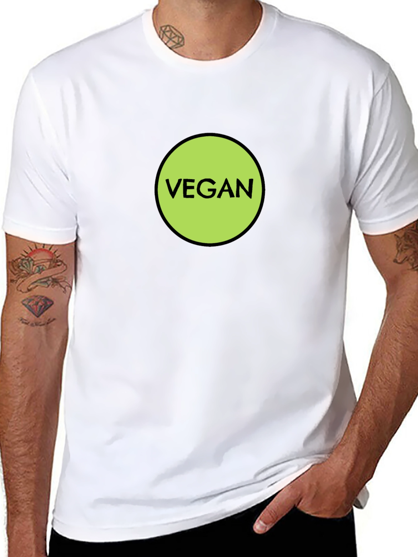 Vegan Statement T-Shirt - Black Cotton Tee