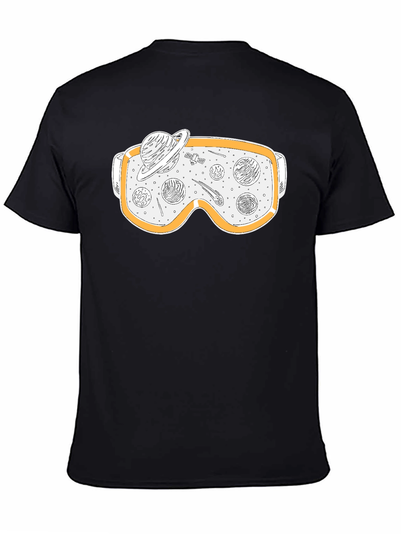 Space Goggles Graphic Tee - Black Cotton Blend