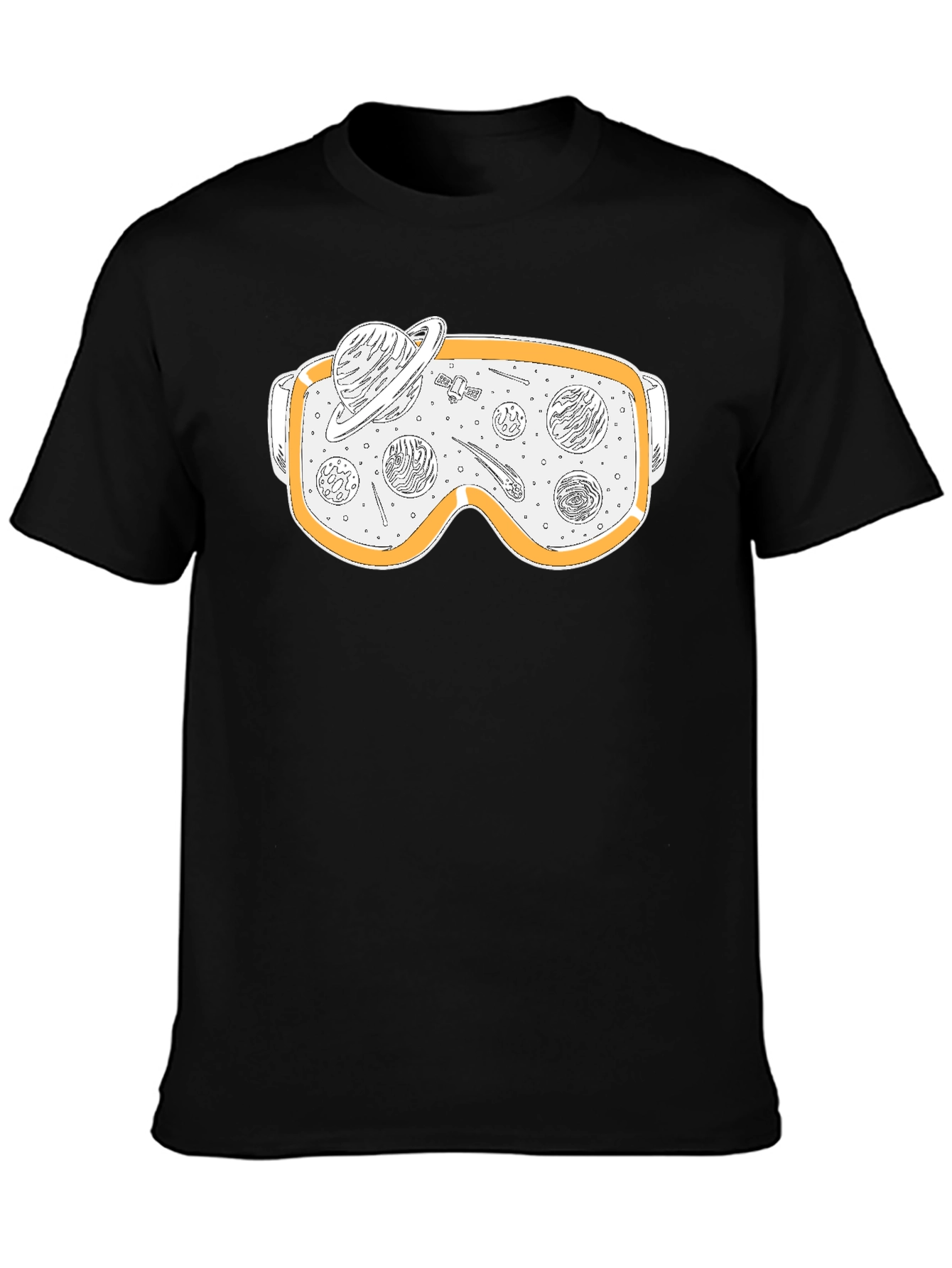 Space Goggles Graphic Tee - Black Cotton Blend