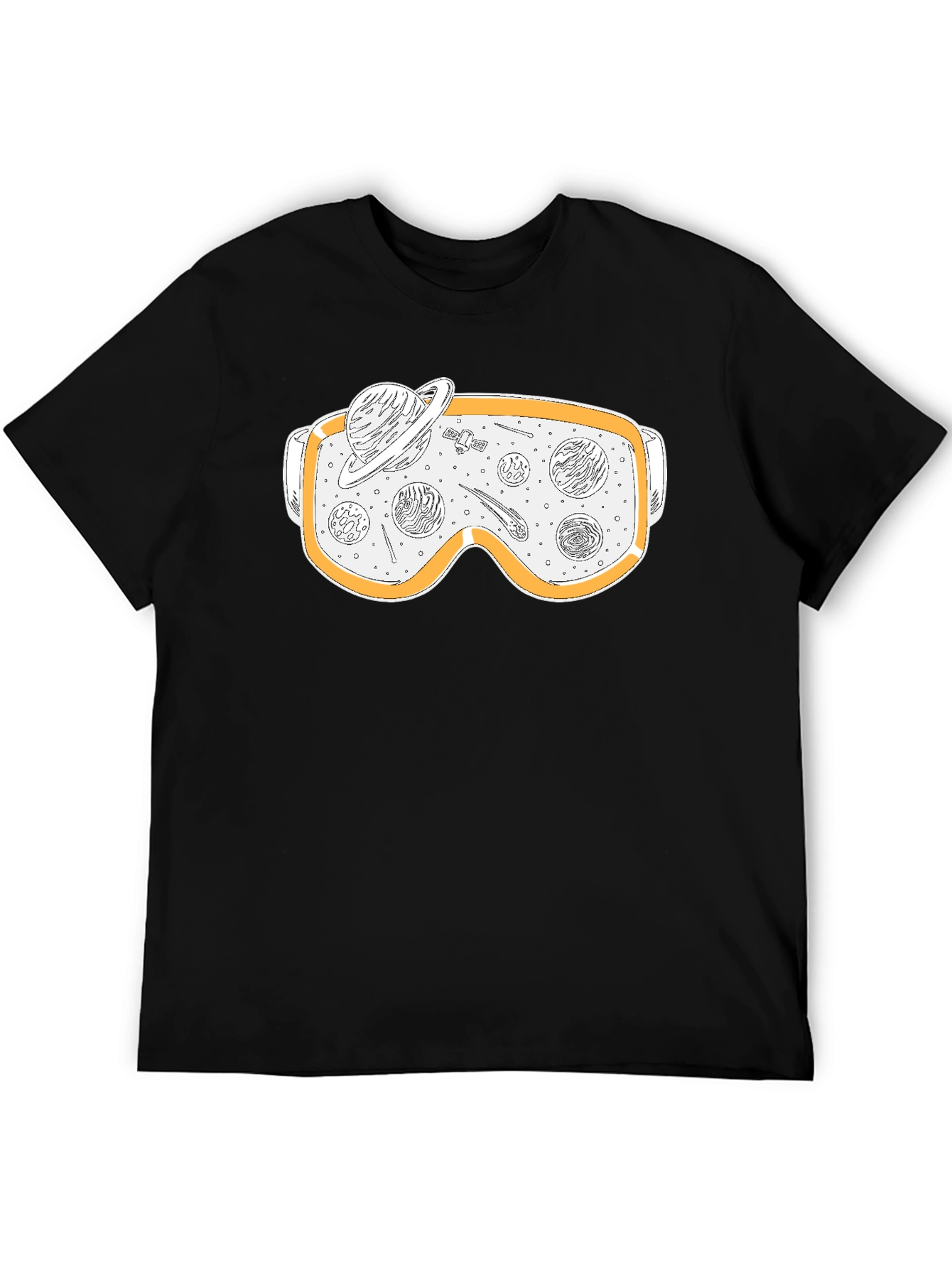 Space Goggles Graphic Tee - Black Cotton Blend