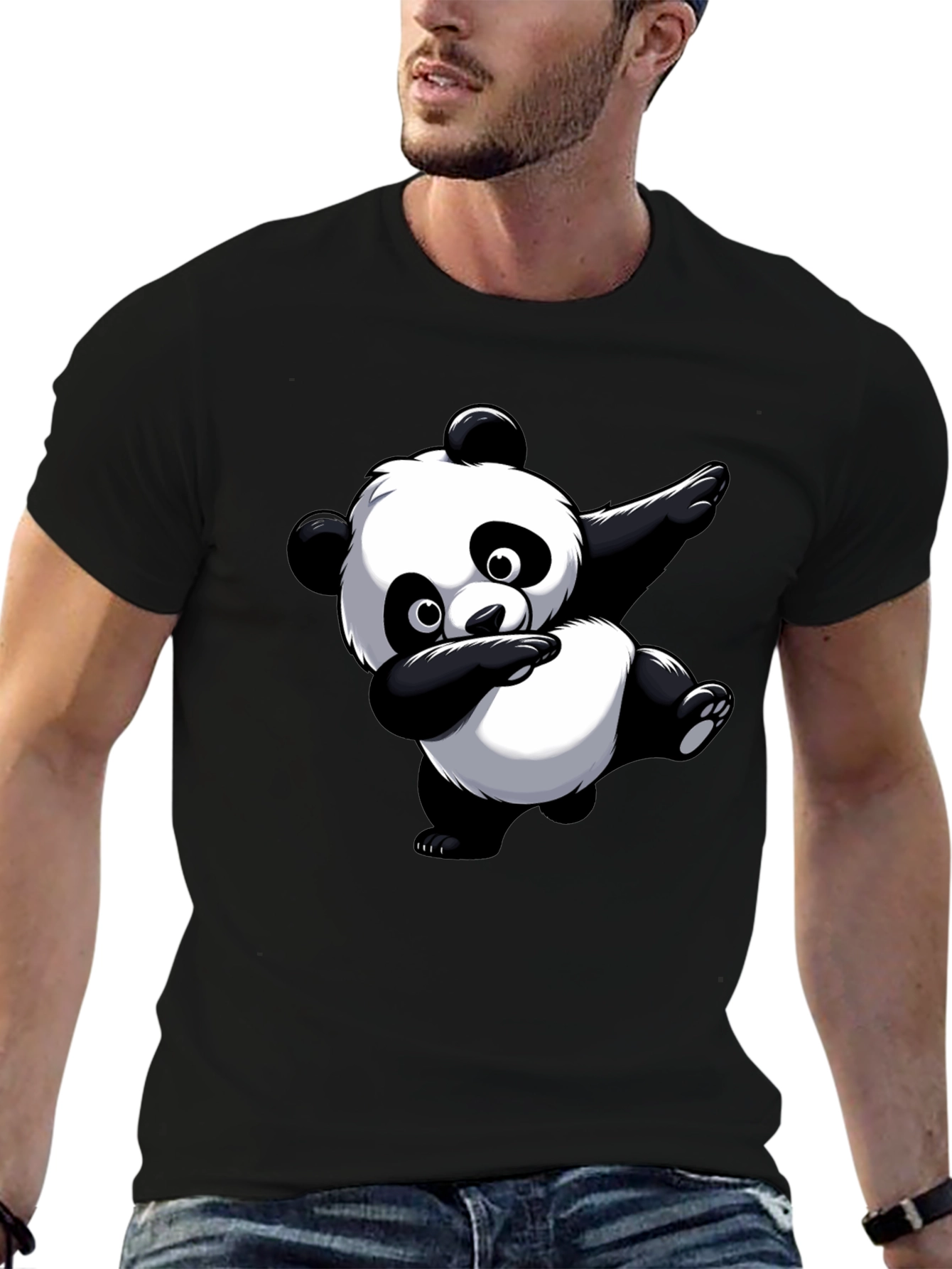 Dabbing Panda Graphic Tee - Black