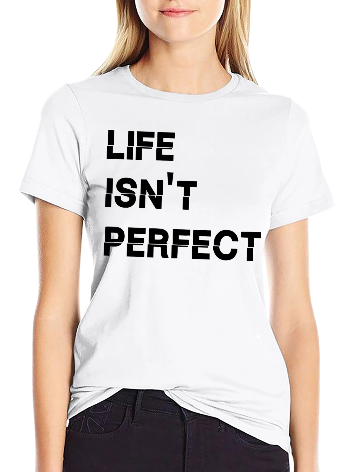 Life Isnt Perfect Black Graphic Tee