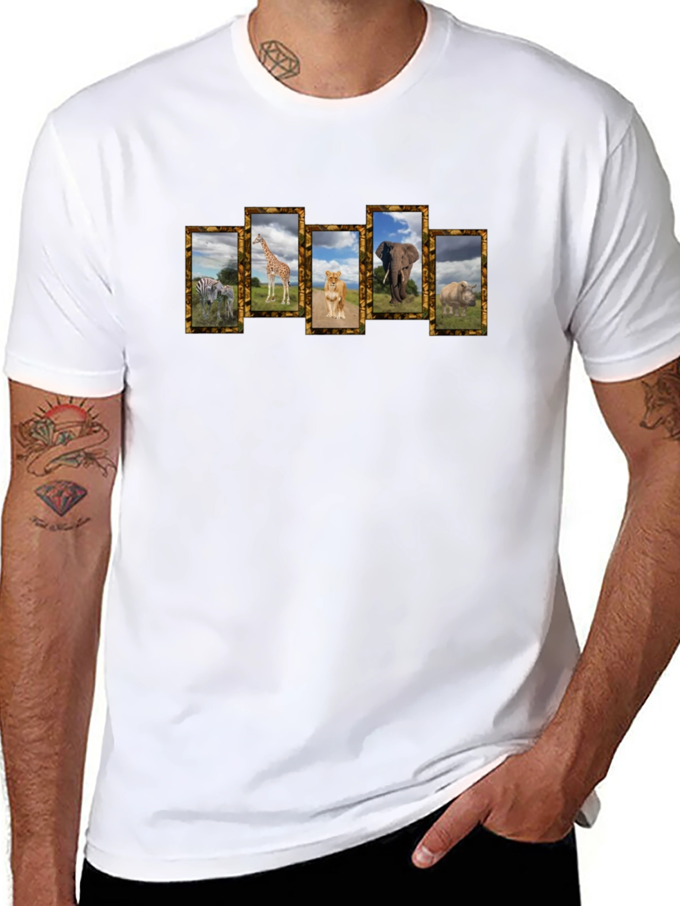 Safari Animal Print Black Graphic Tee