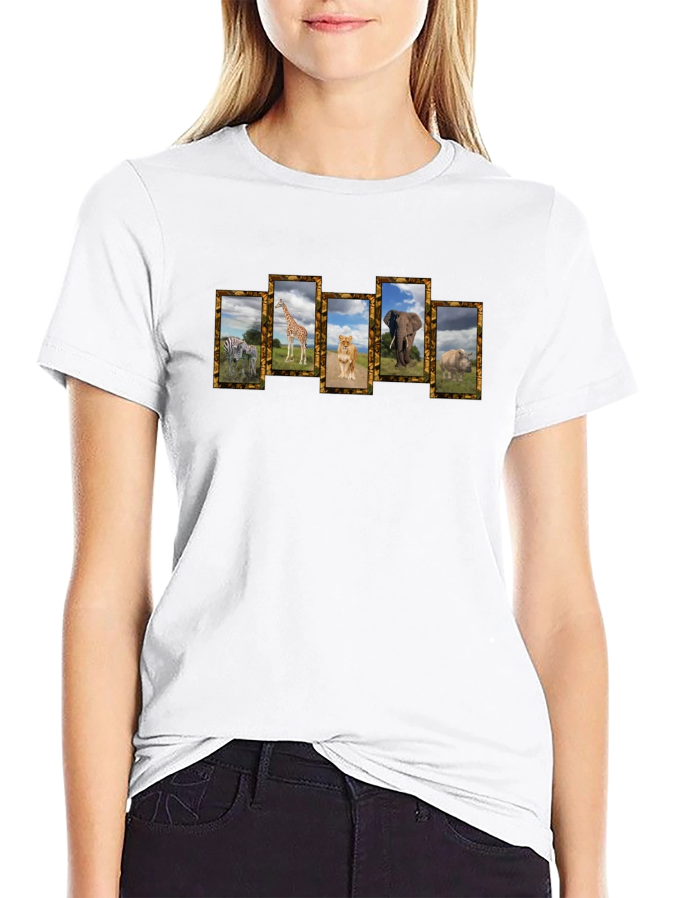 Safari Animal Print Black Graphic Tee