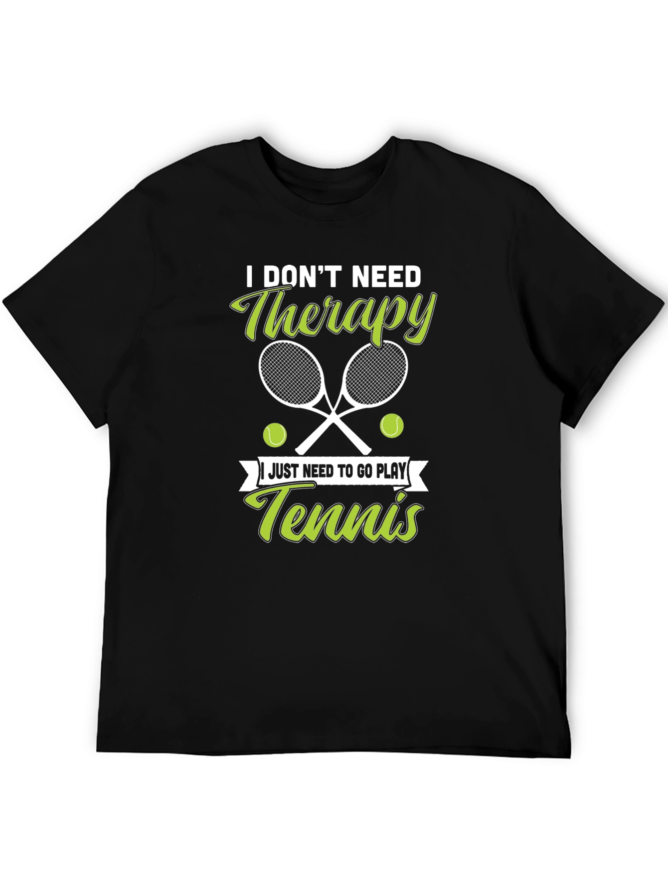 Tennis Therapy Graphic T-Shirt - Black