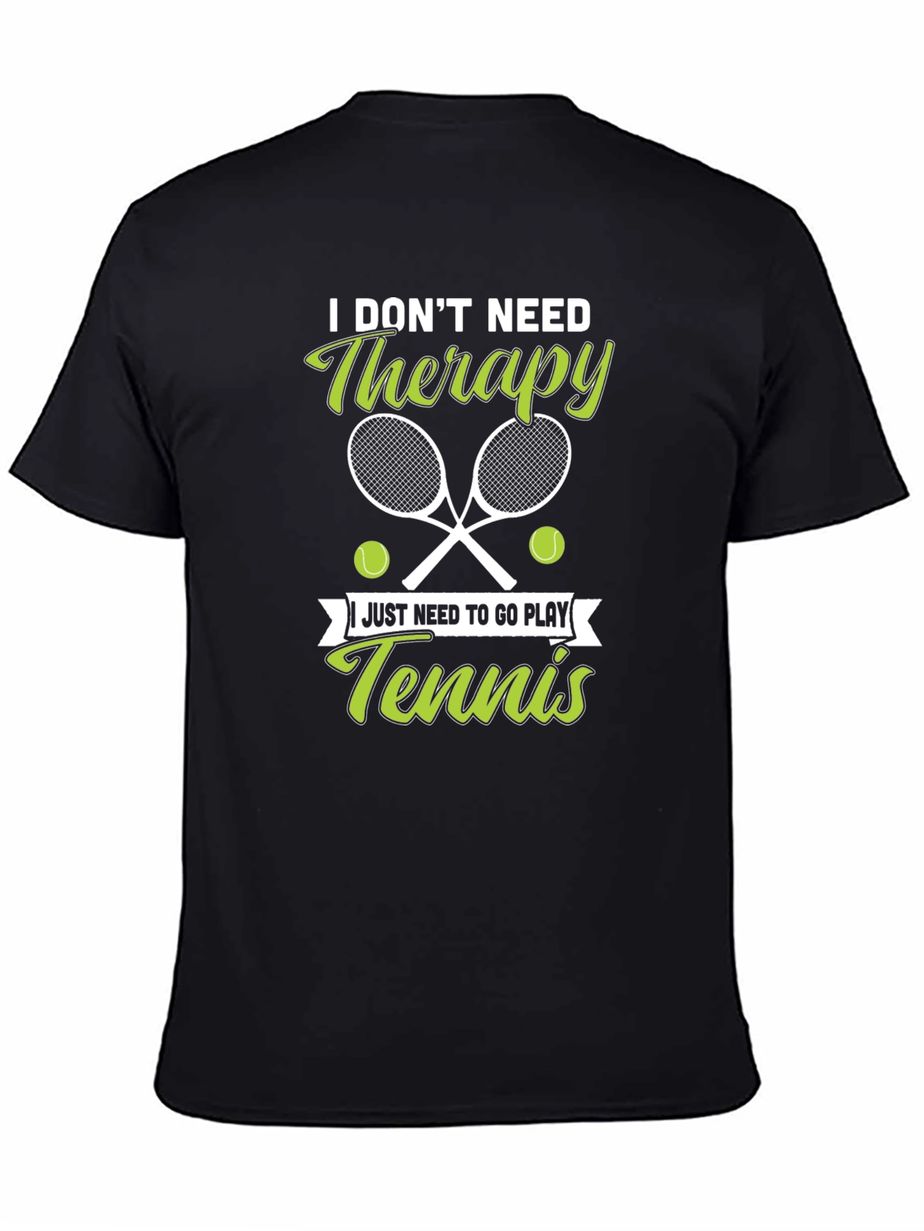 Tennis Therapy Graphic T-Shirt - Black