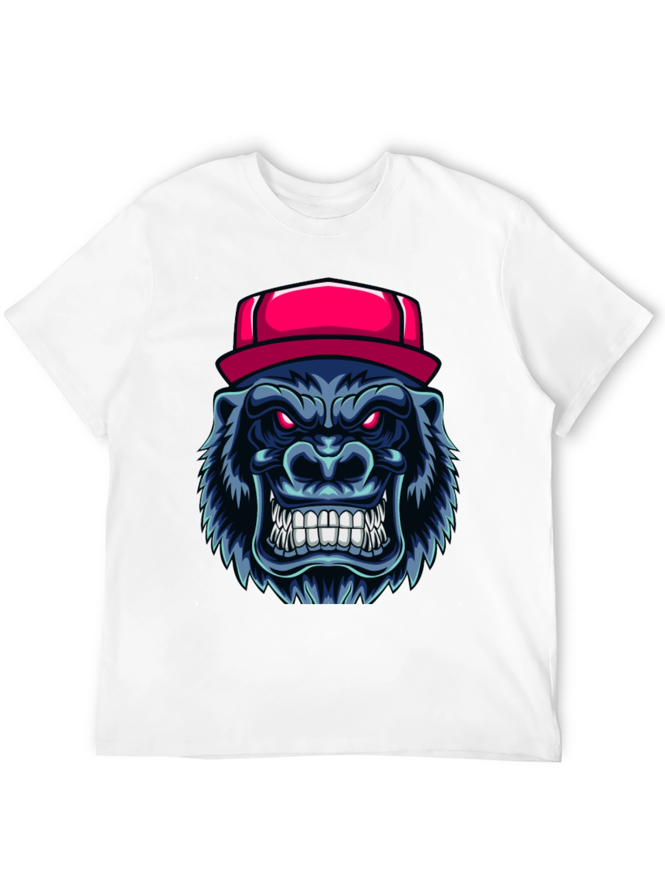 Cool Gorilla Head with Hat Graphic T-Shirt