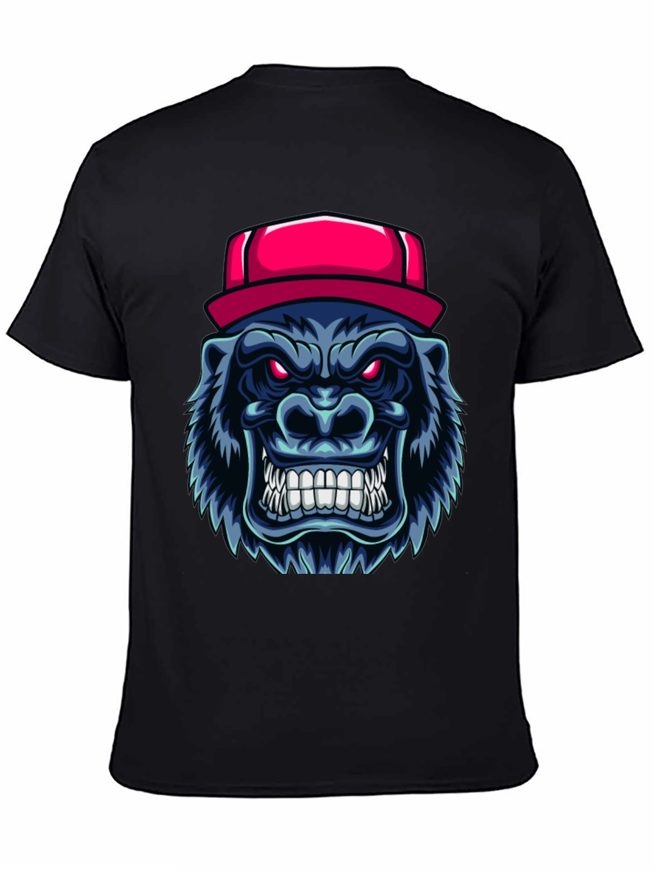 Cool Gorilla Head with Hat Graphic T-Shirt
