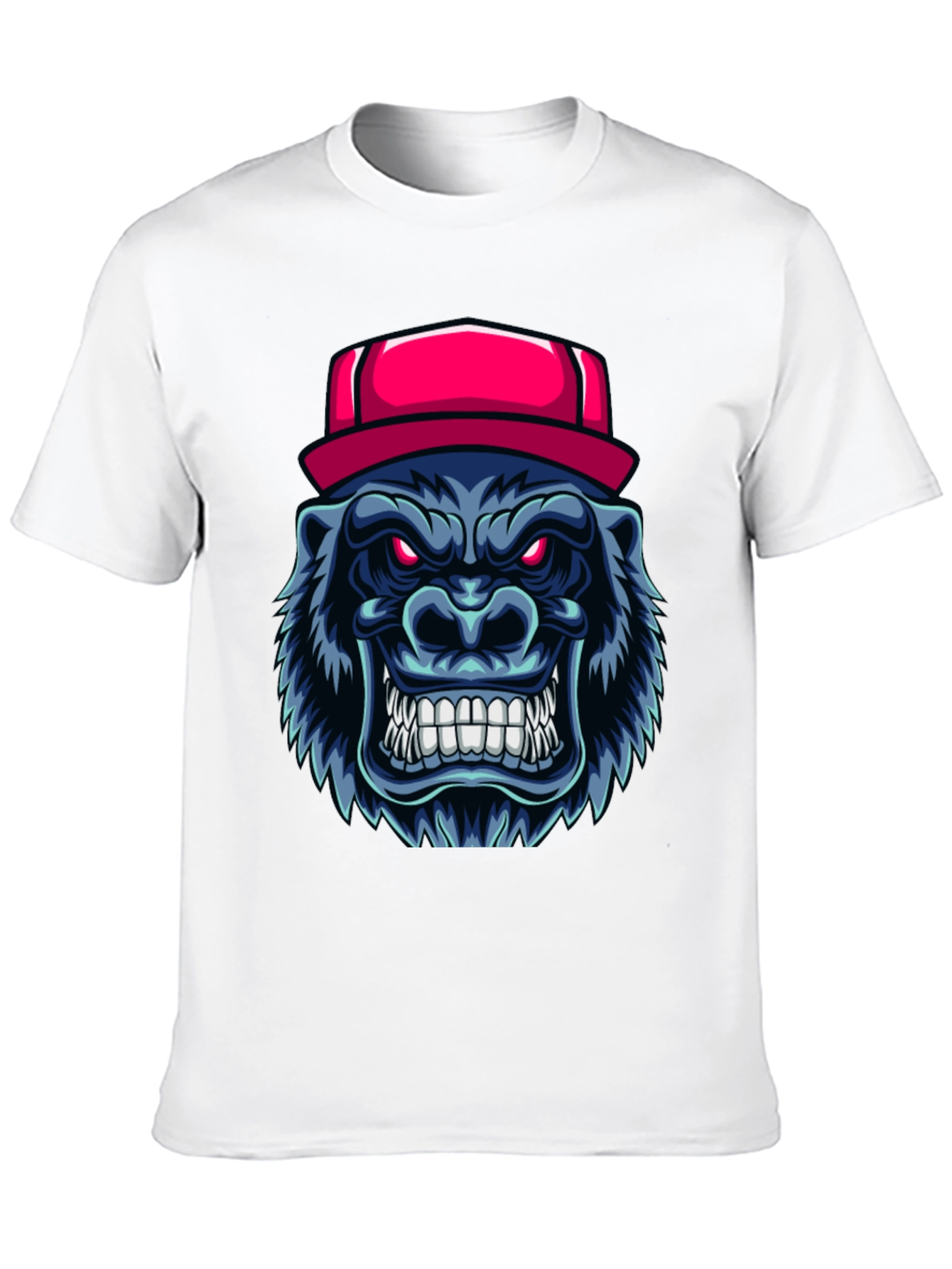 Cool Gorilla Head with Hat Graphic T-Shirt