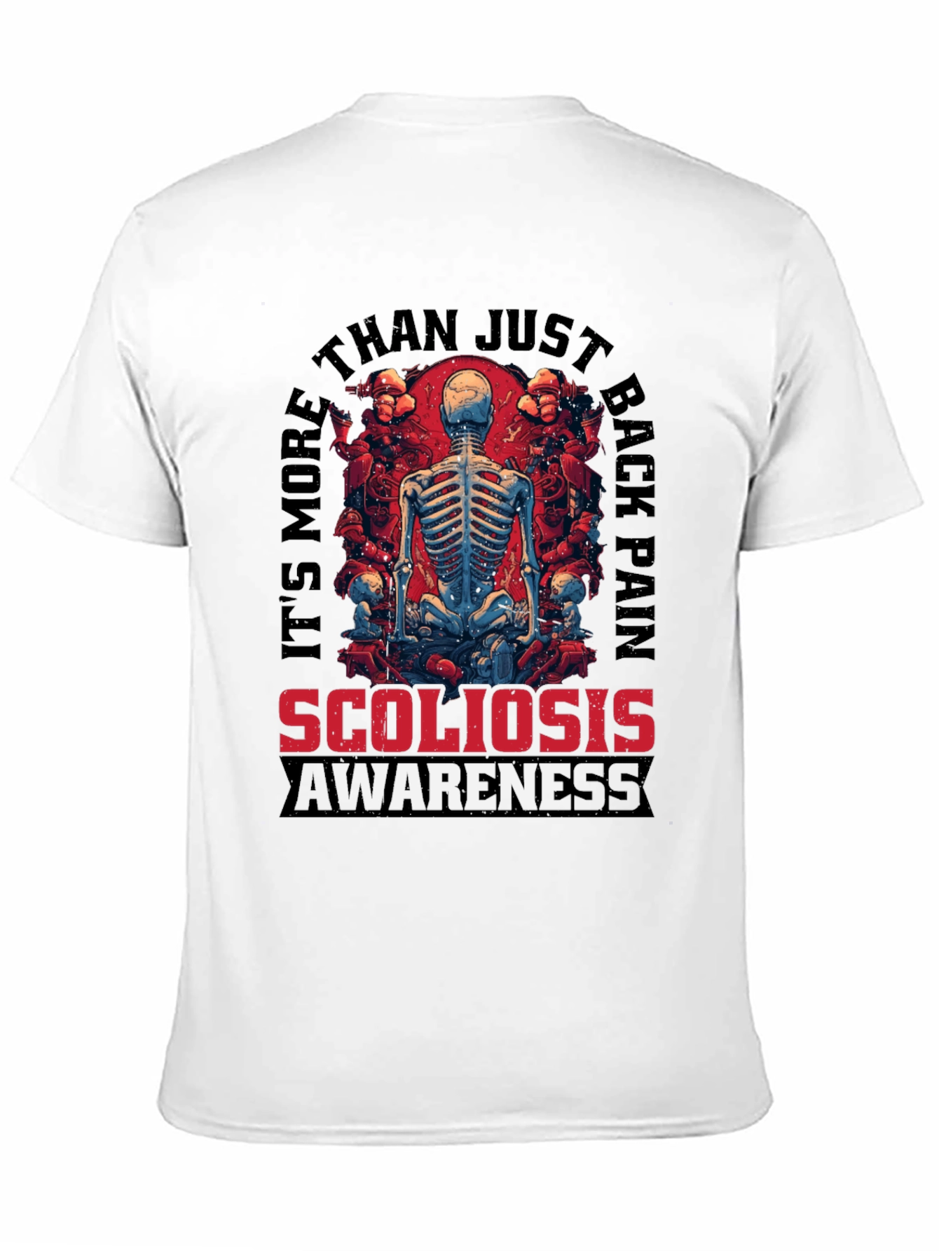Scoliosis Awareness Skeleton Graphic T-Shirt