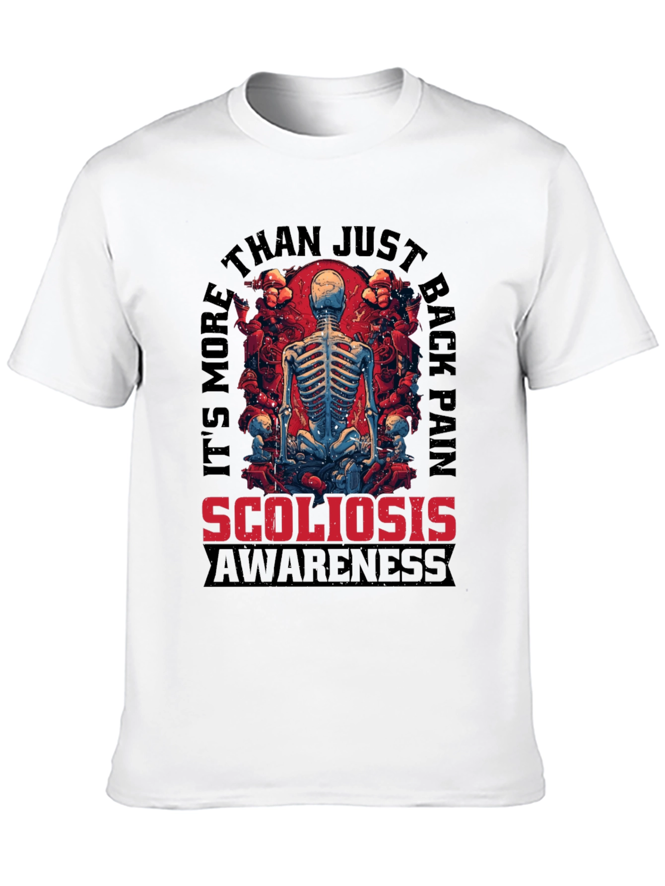 Scoliosis Awareness Skeleton Graphic T-Shirt