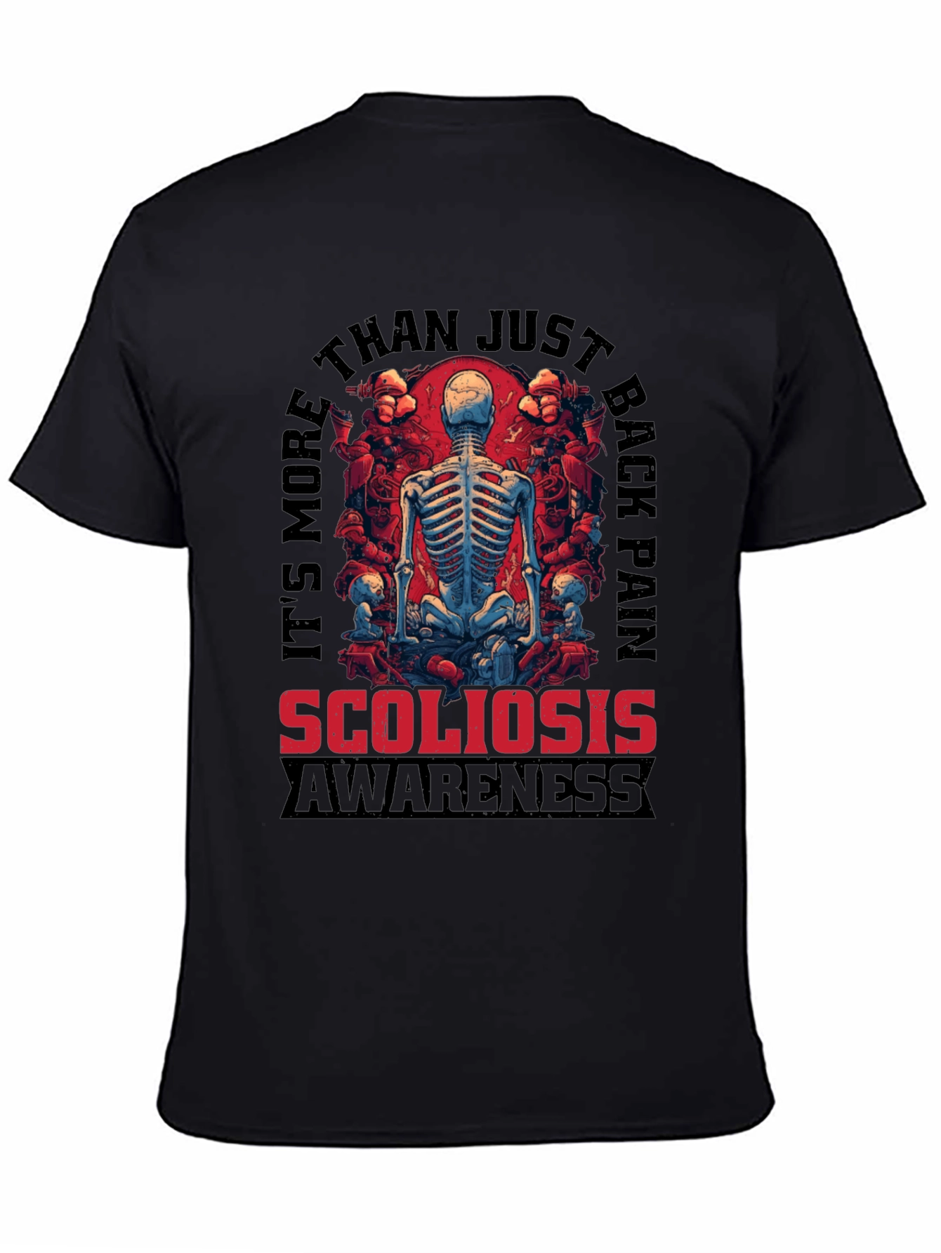 Scoliosis Awareness Skeleton Graphic T-Shirt
